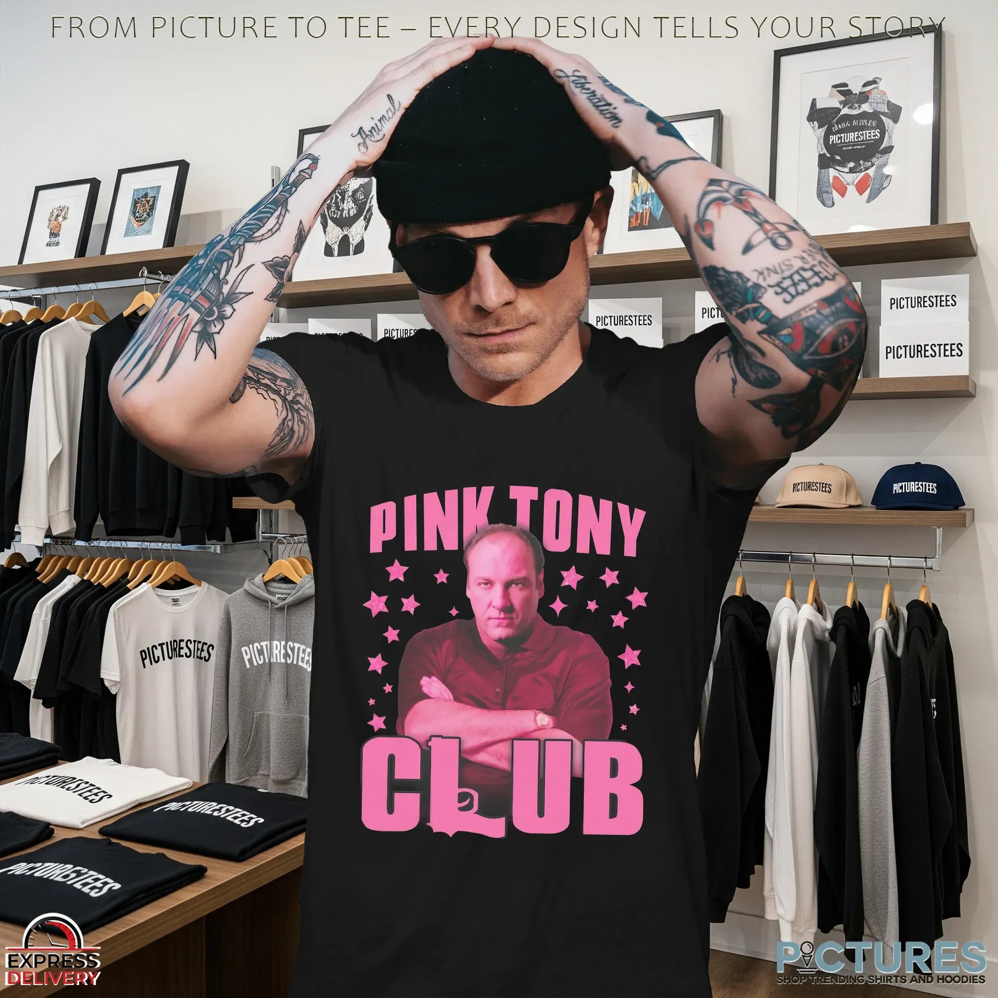 James Gandolfini Tony Soprano Pink Tony Club T Shirt James Gandolfini Tony Soprano Pink Tony Club T Shirt