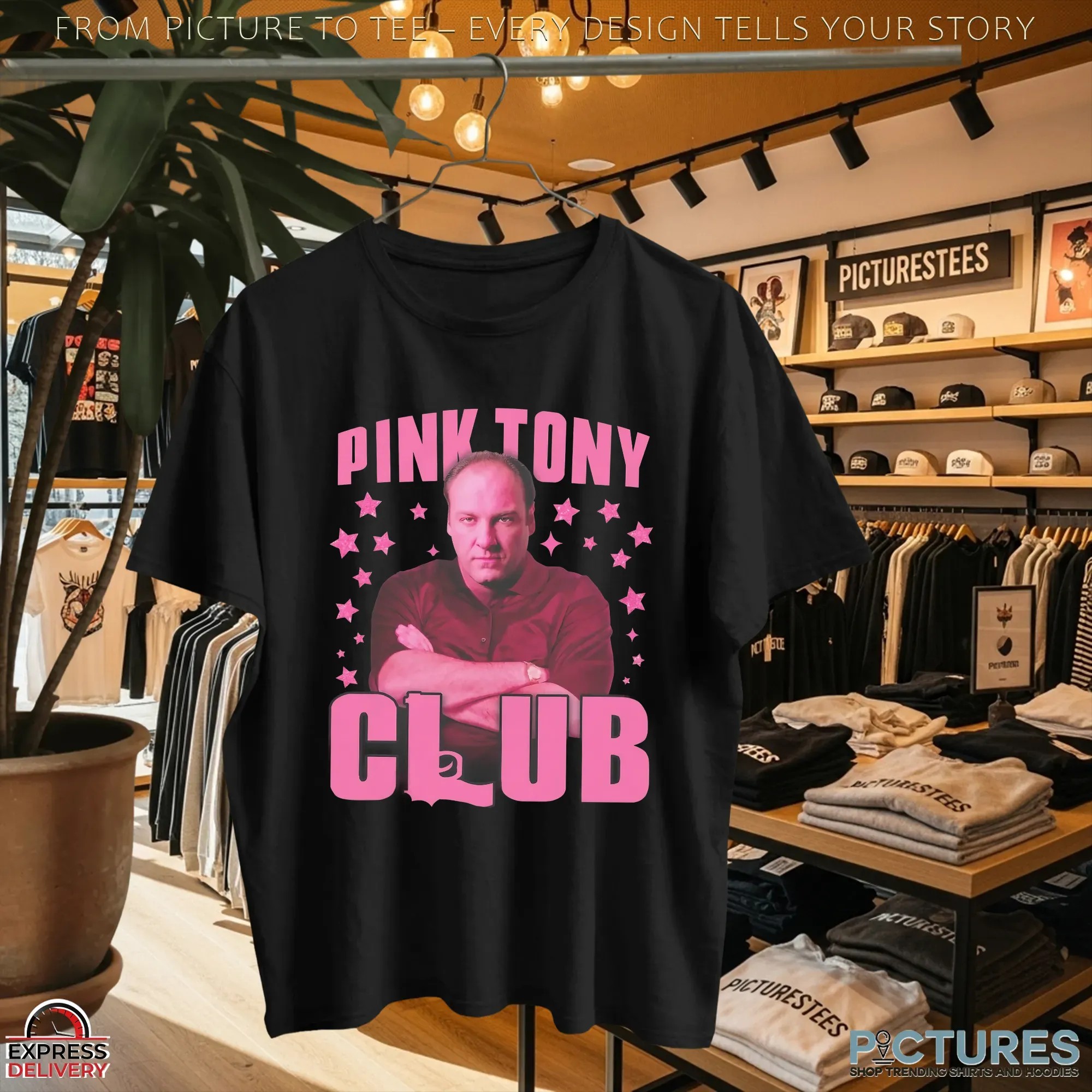 James Gandolfini Tony Soprano Pink Tony Club T Shirt James Gandolfini Tony Soprano Pink Tony Club T Shirt