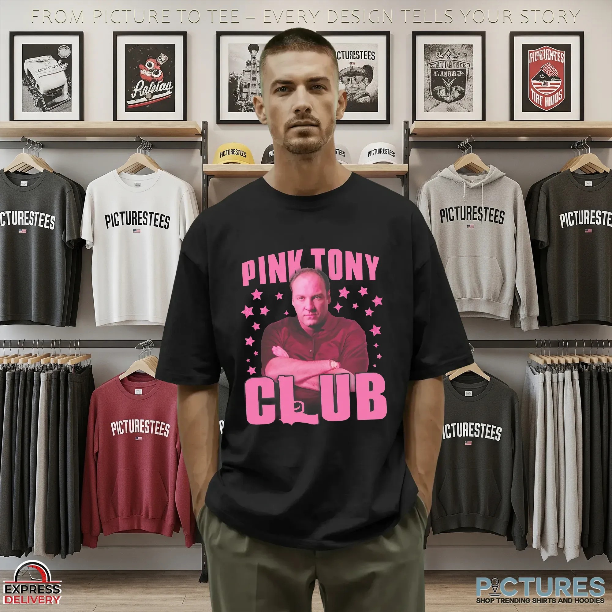 James Gandolfini Tony Soprano Pink Tony Club T Shirt James Gandolfini Tony Soprano Pink Tony Club T Shirt
