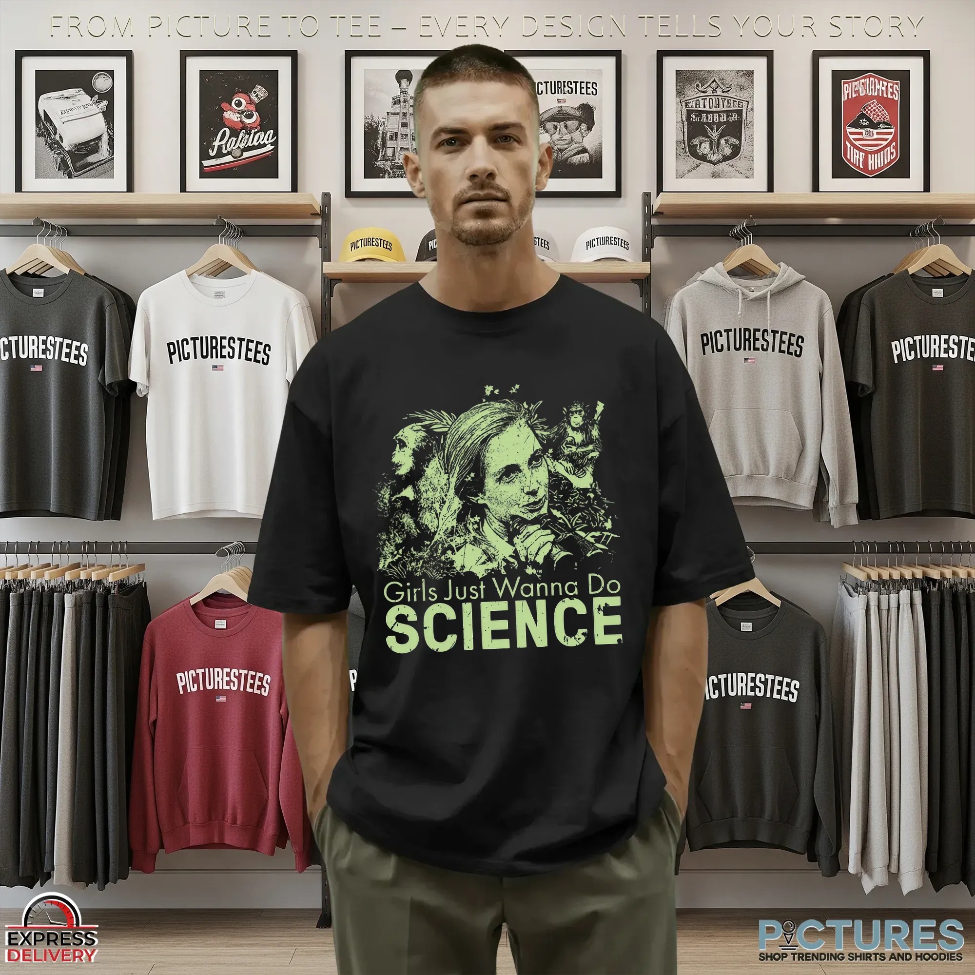 Jane Goodall 1934-2025 Inspired Girls Just Wanna Do Science Memorial T Shirt