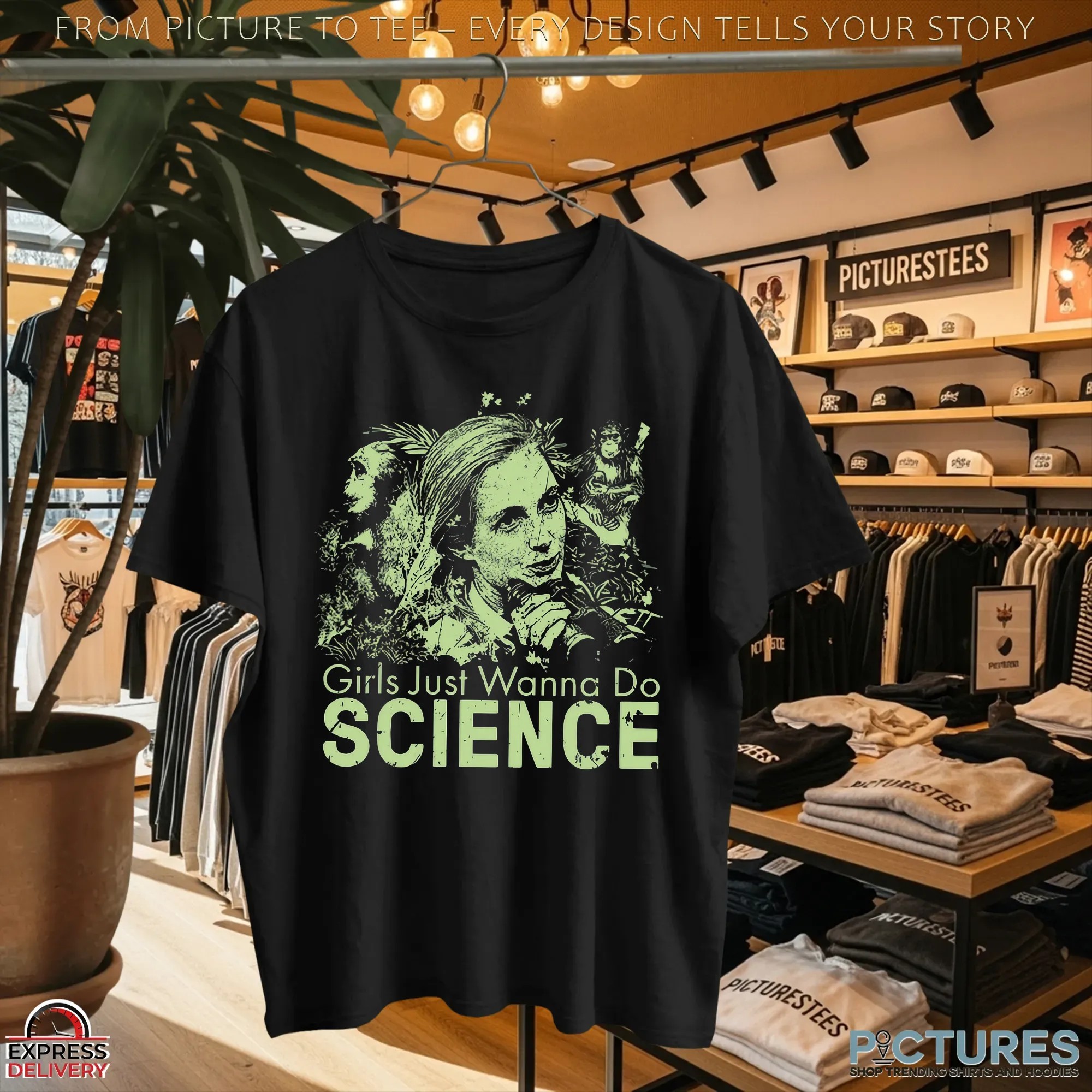 Jane Goodall 1934-2025 Inspired Girls Just Wanna Do Science Memorial T Shirt