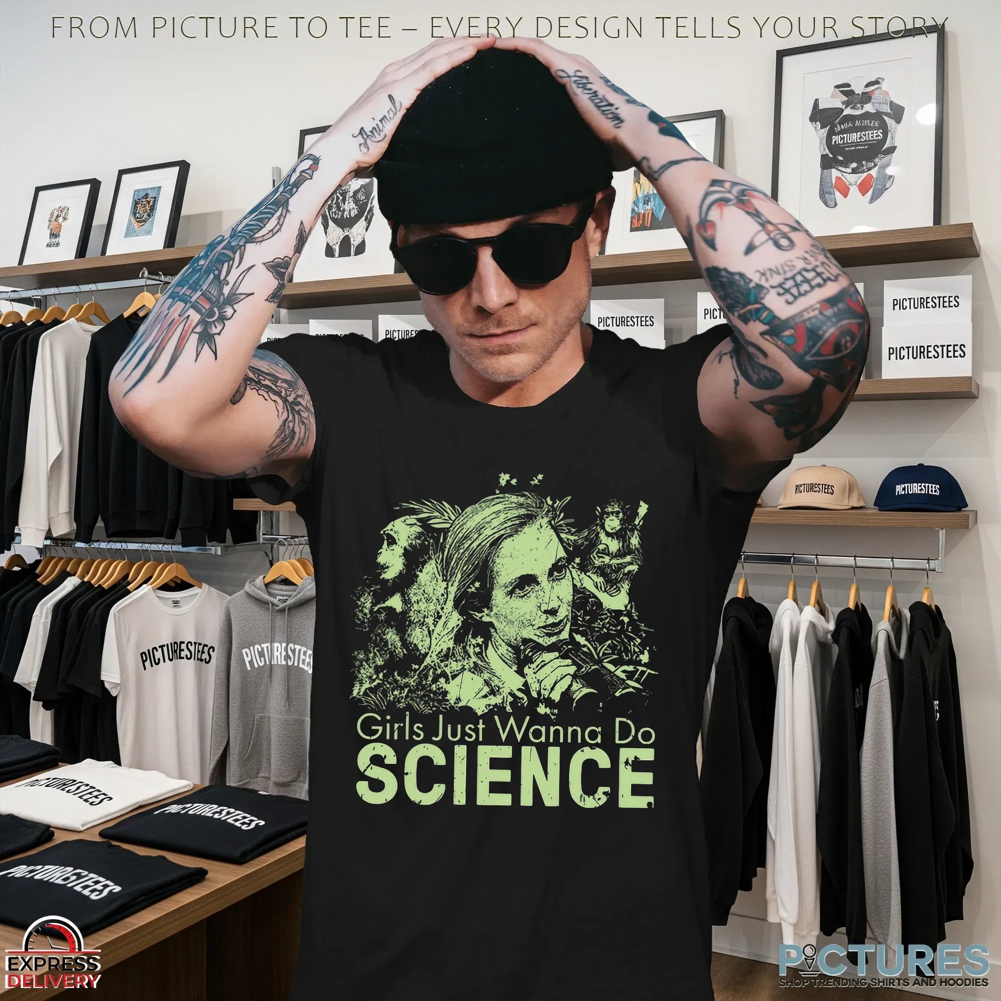 Jane Goodall 1934-2025 Inspired Girls Just Wanna Do Science Memorial T Shirt