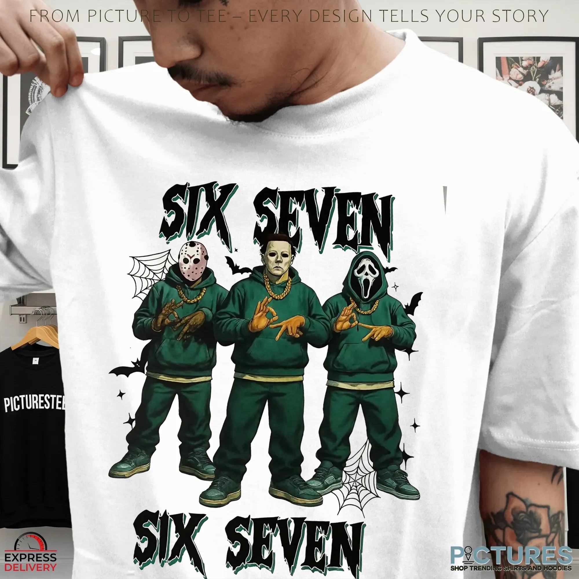 Jason, Michael Myers & Ghostface Six Seven Horror Icons Halloween T Shirt