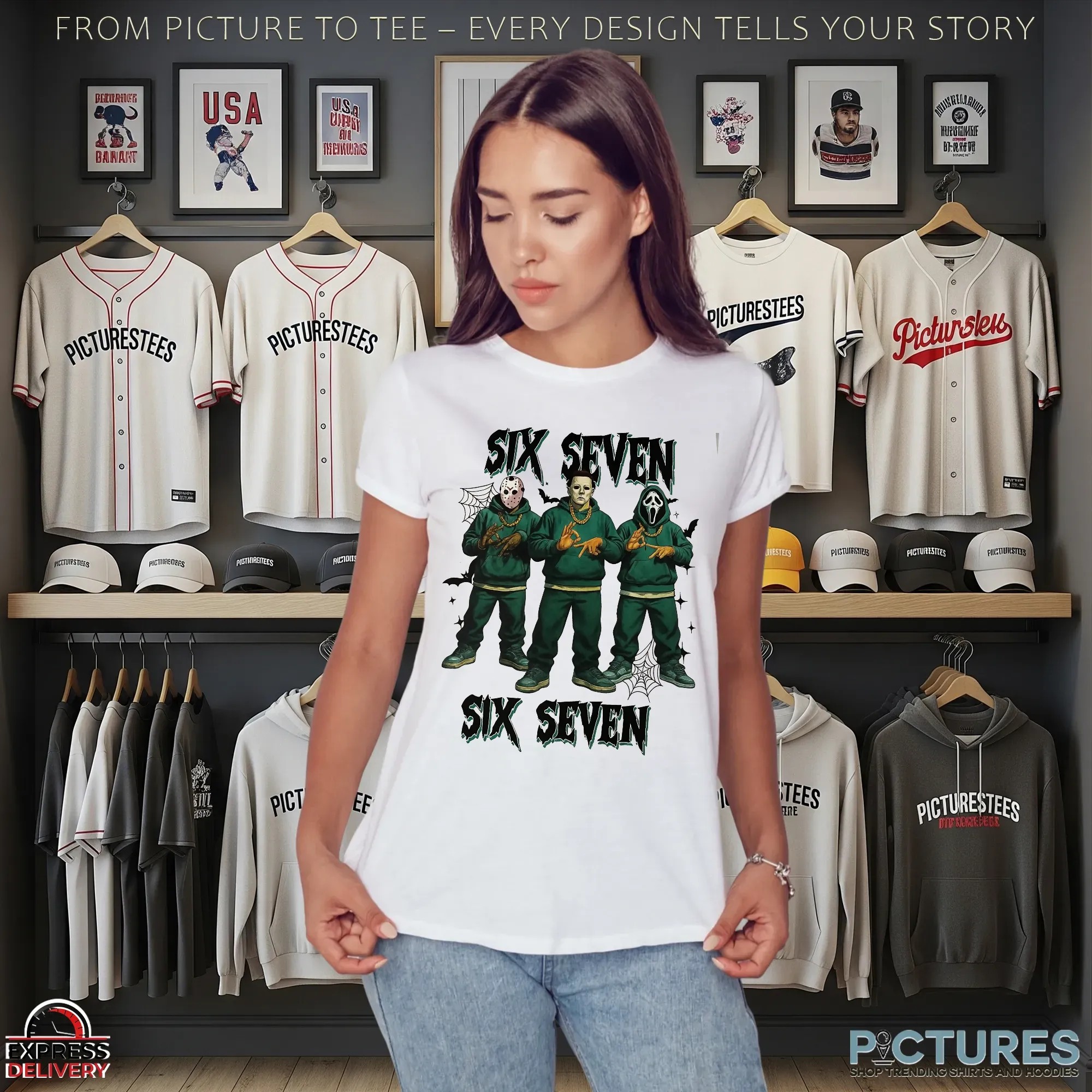 Jason, Michael Myers & Ghostface Six Seven Horror Icons Halloween T Shirt