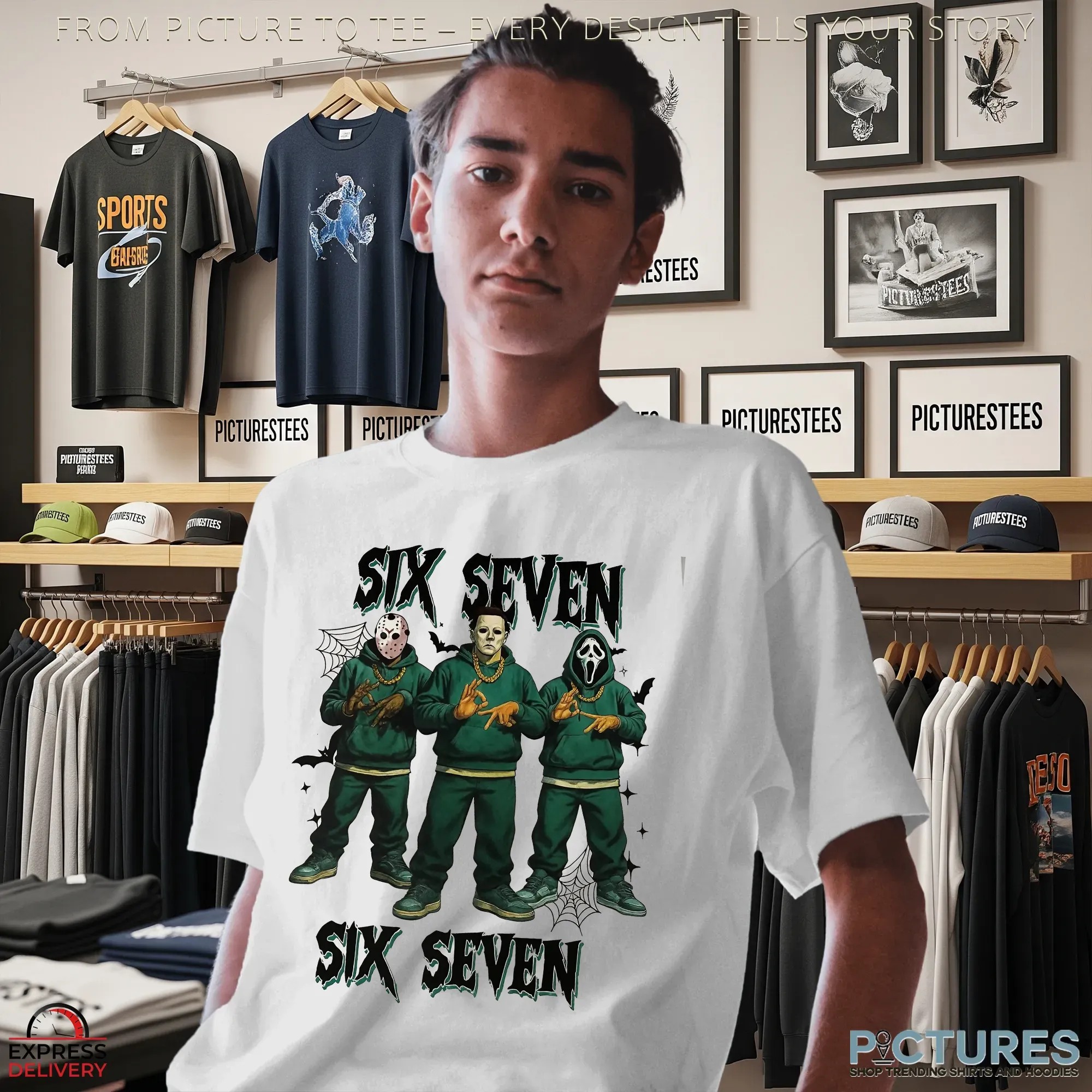 Jason, Michael Myers & Ghostface Six Seven Horror Icons Halloween T Shirt