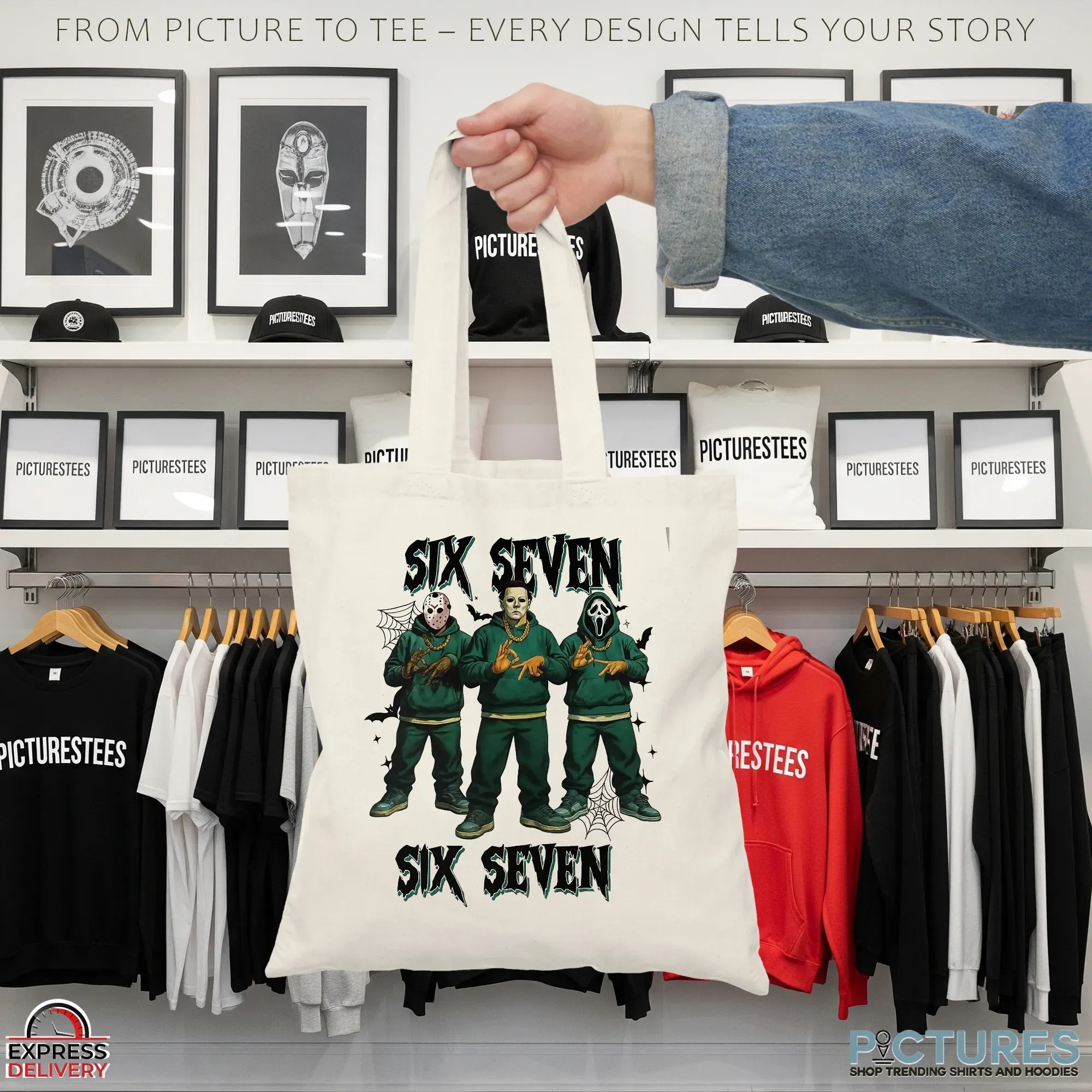 Jason, Michael Myers & Ghostface Six Seven Horror Icons Halloween T Shirt