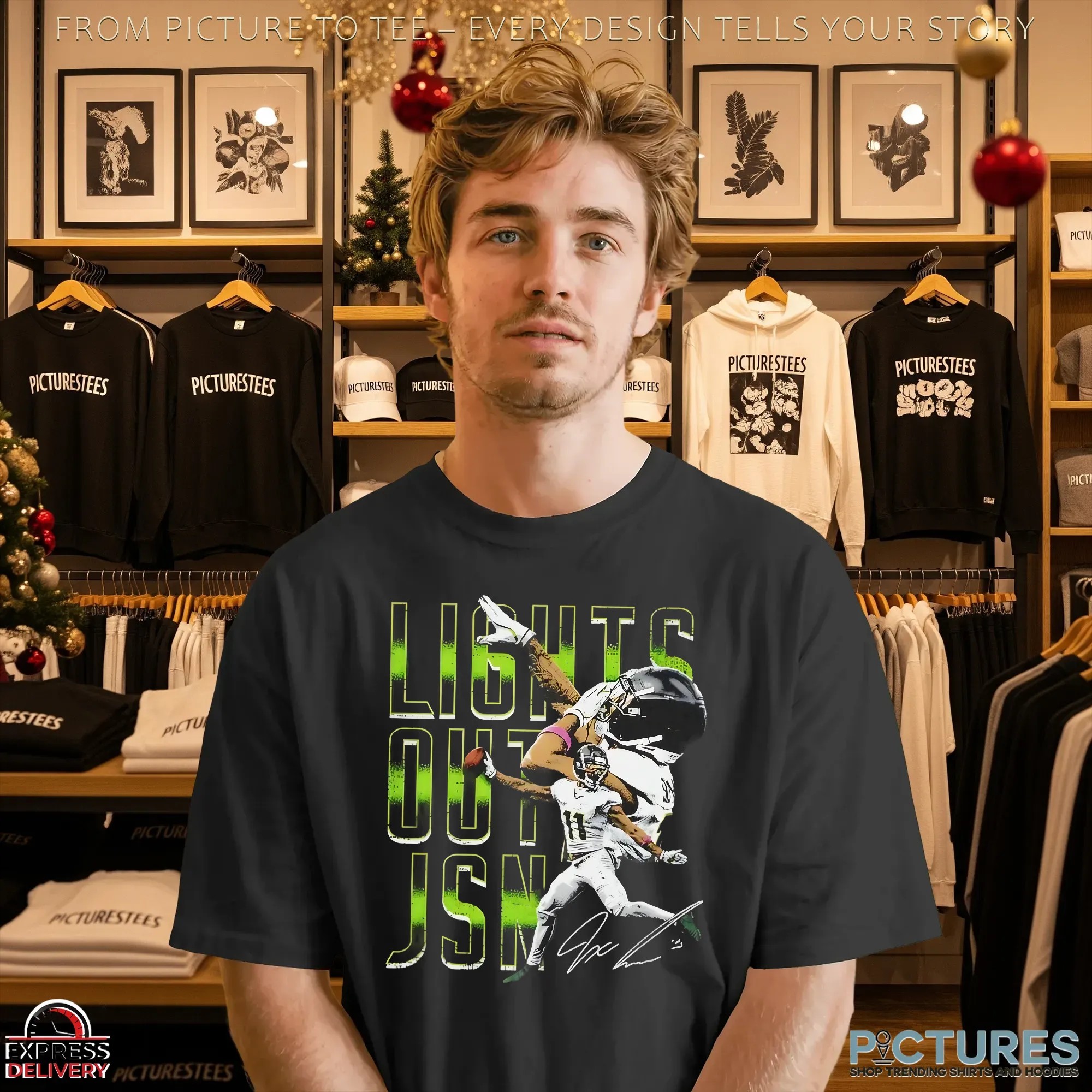 Jaxon Smith-Njigba Lights Out JSN Seattle Seahawks Signature Graphic T Shirt