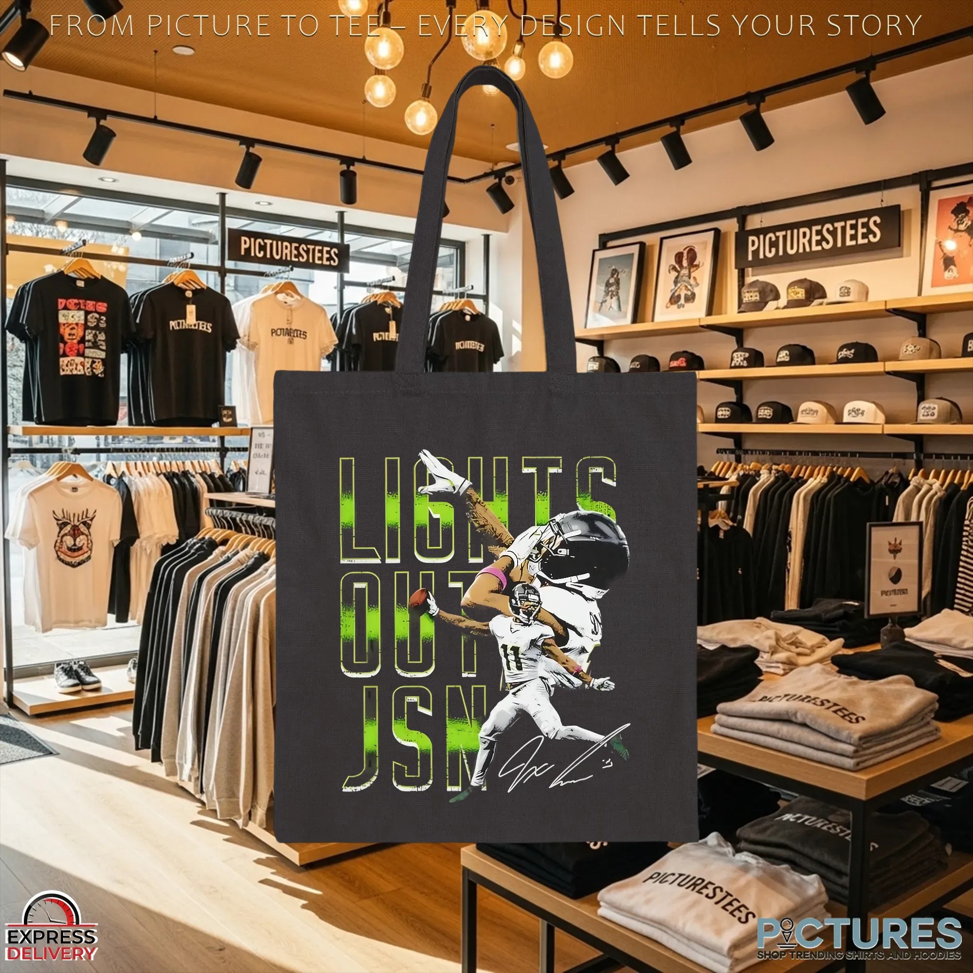 Jaxon Smith-Njigba Lights Out JSN Seattle Seahawks Signature Graphic T Shirt