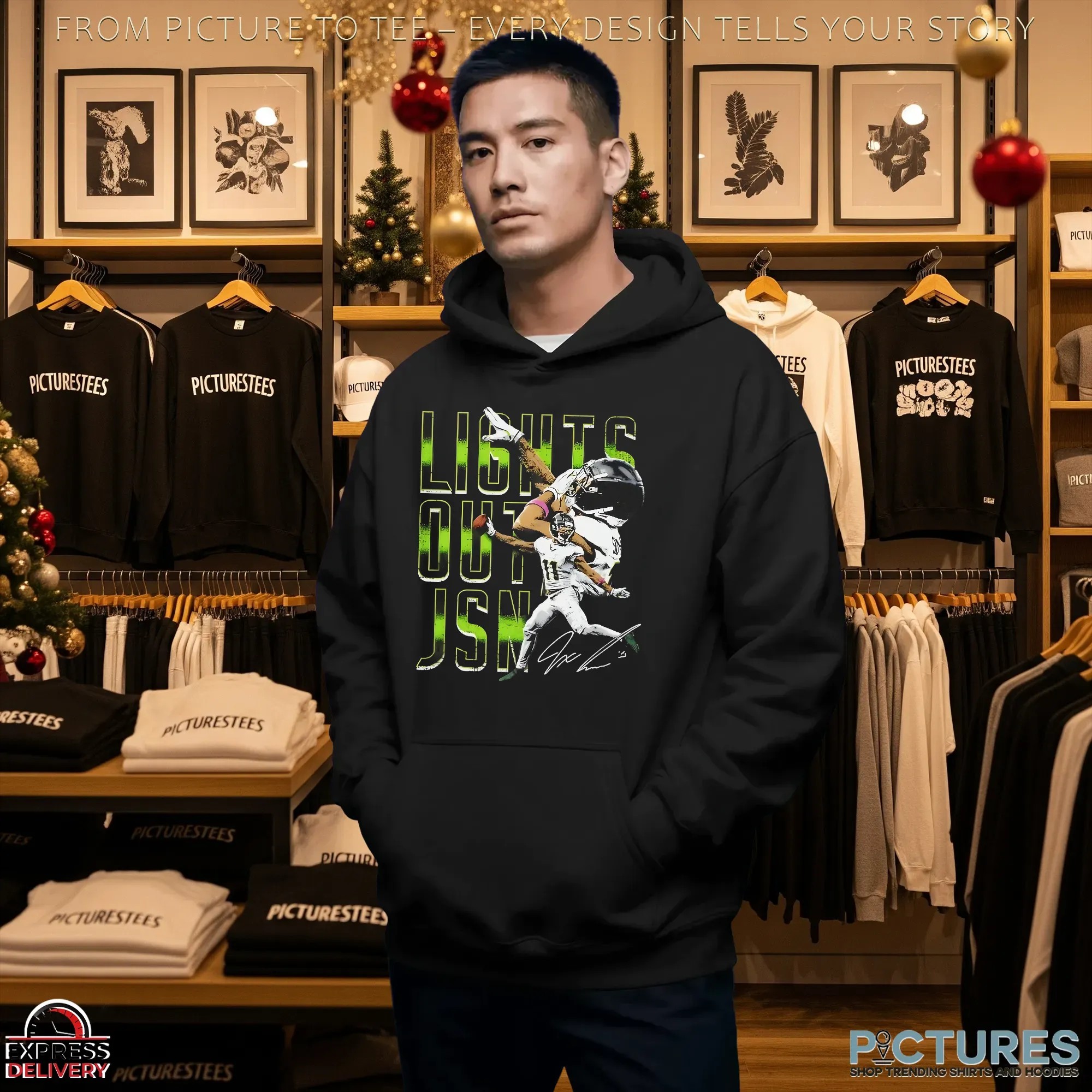 Jaxon Smith-Njigba Lights Out JSN Seattle Seahawks Signature Graphic T Shirt