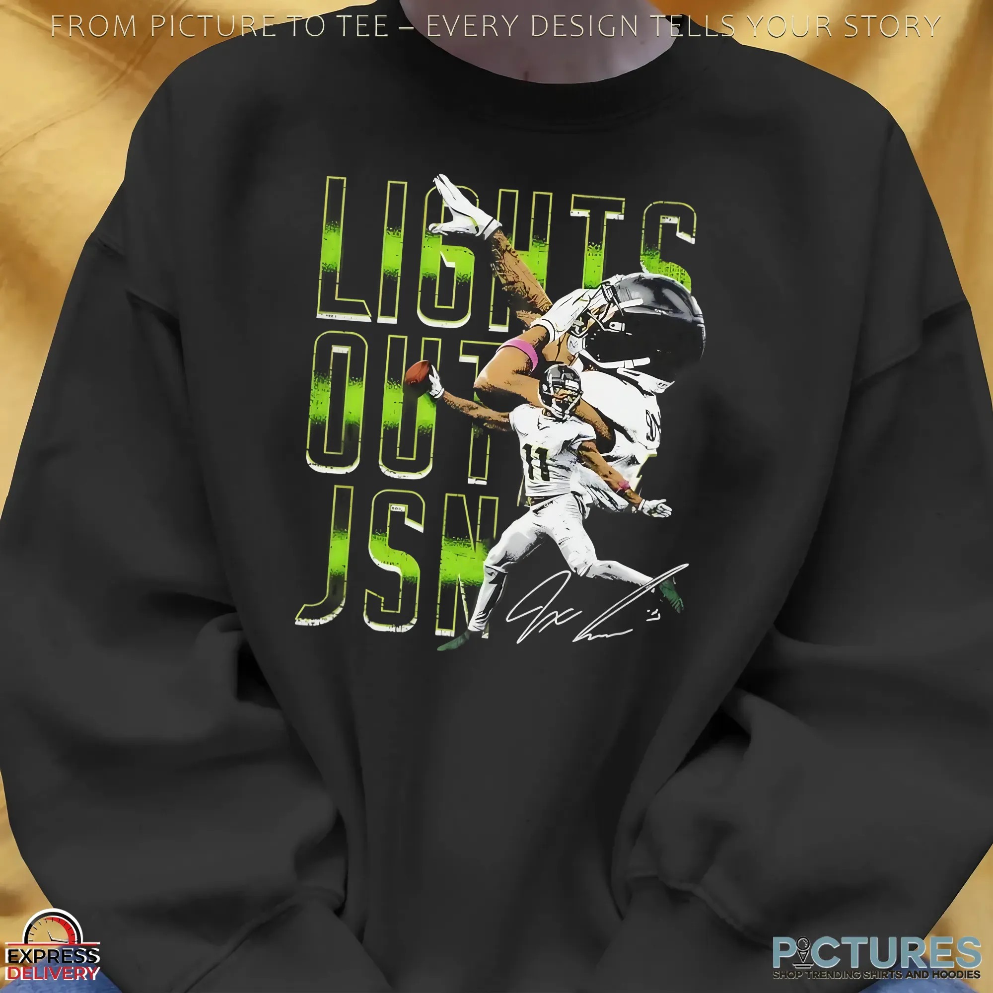 Jaxon Smith-Njigba Lights Out JSN Seattle Seahawks Signature Graphic T Shirt