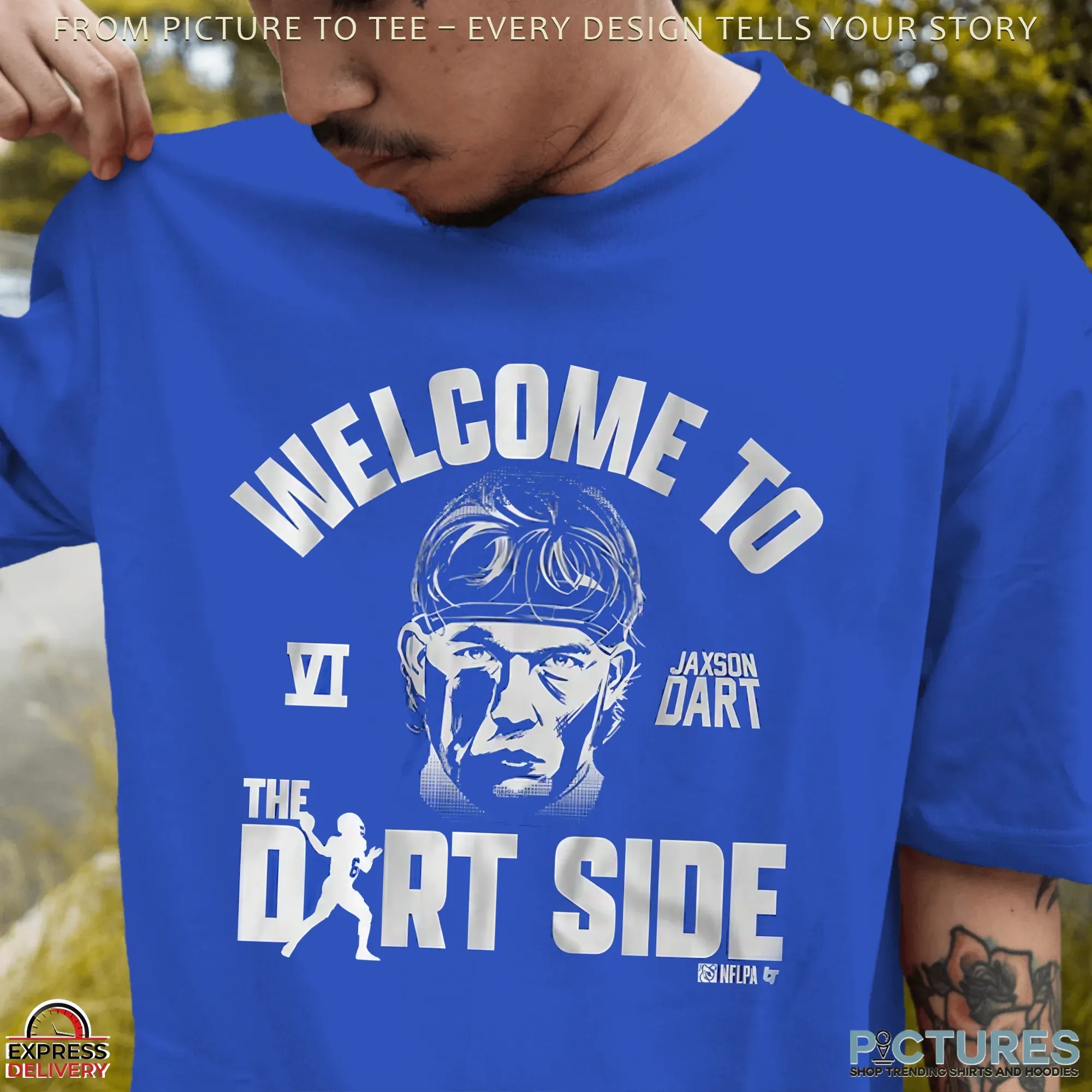 Jaxson Dart Welcome to the Dart Side New York Giants Football T Shirt