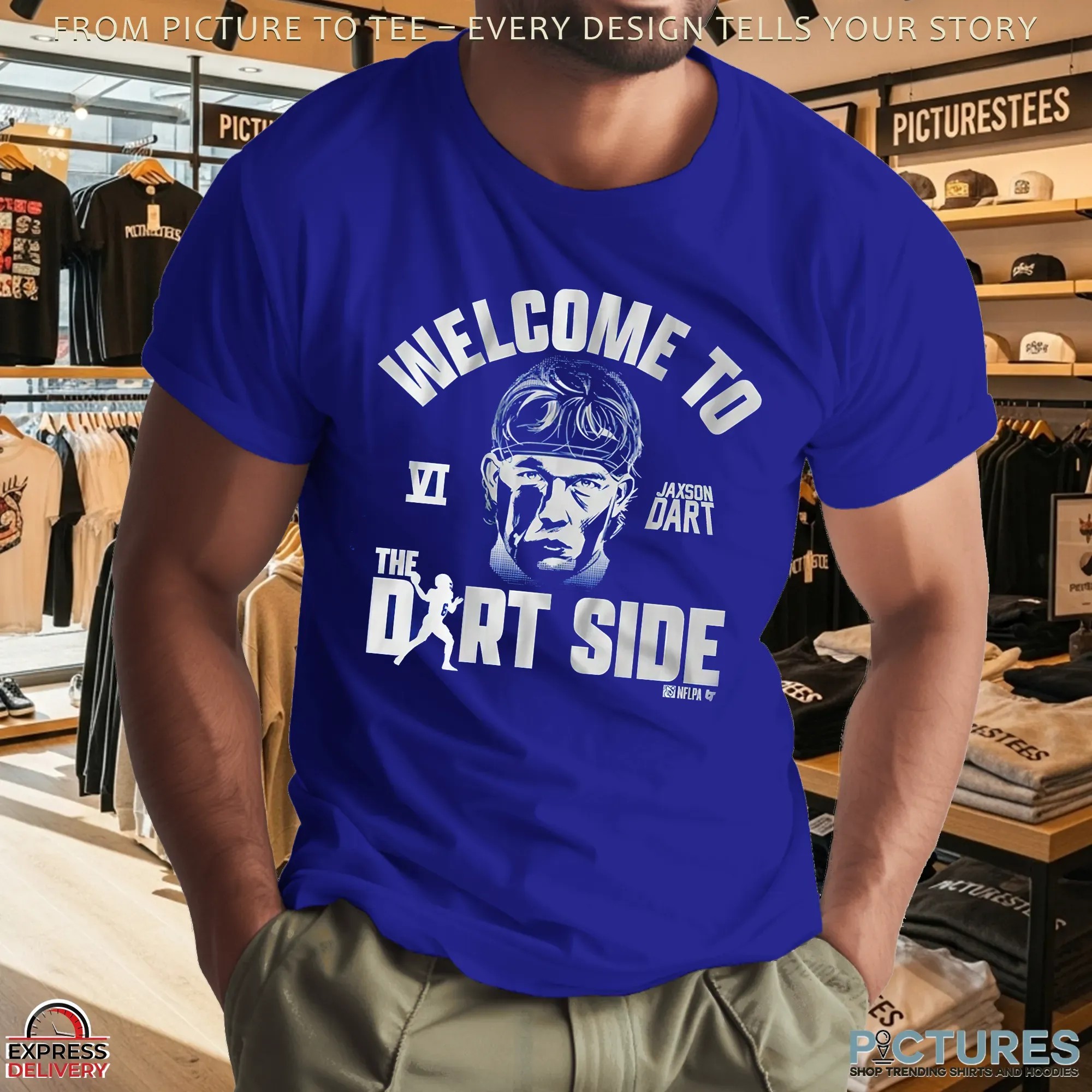 Jaxson Dart Welcome to the Dart Side New York Giants Football T Shirt