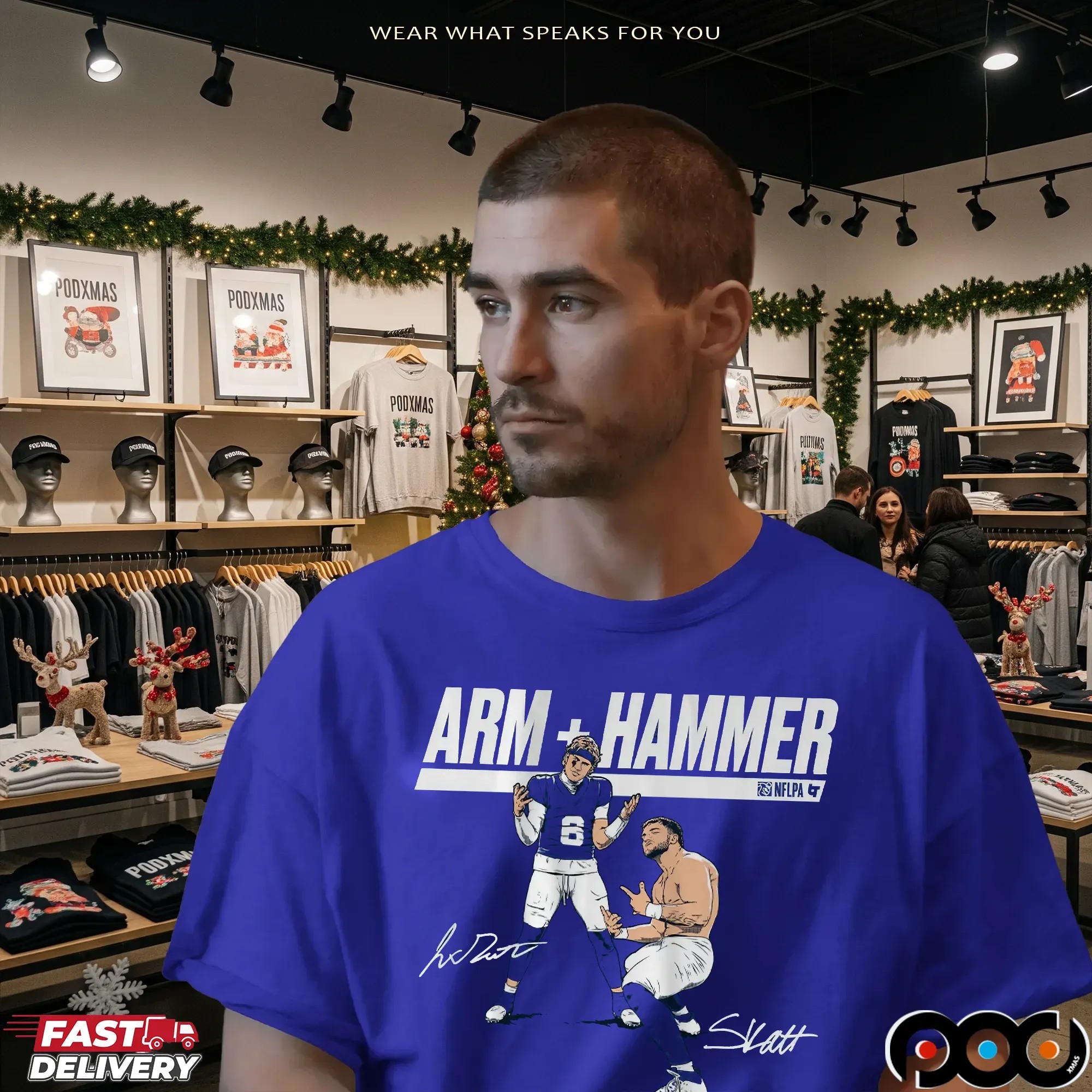 Jaxson Dart & Cam Skattebo Arm and Hammer Signatures T Shirt