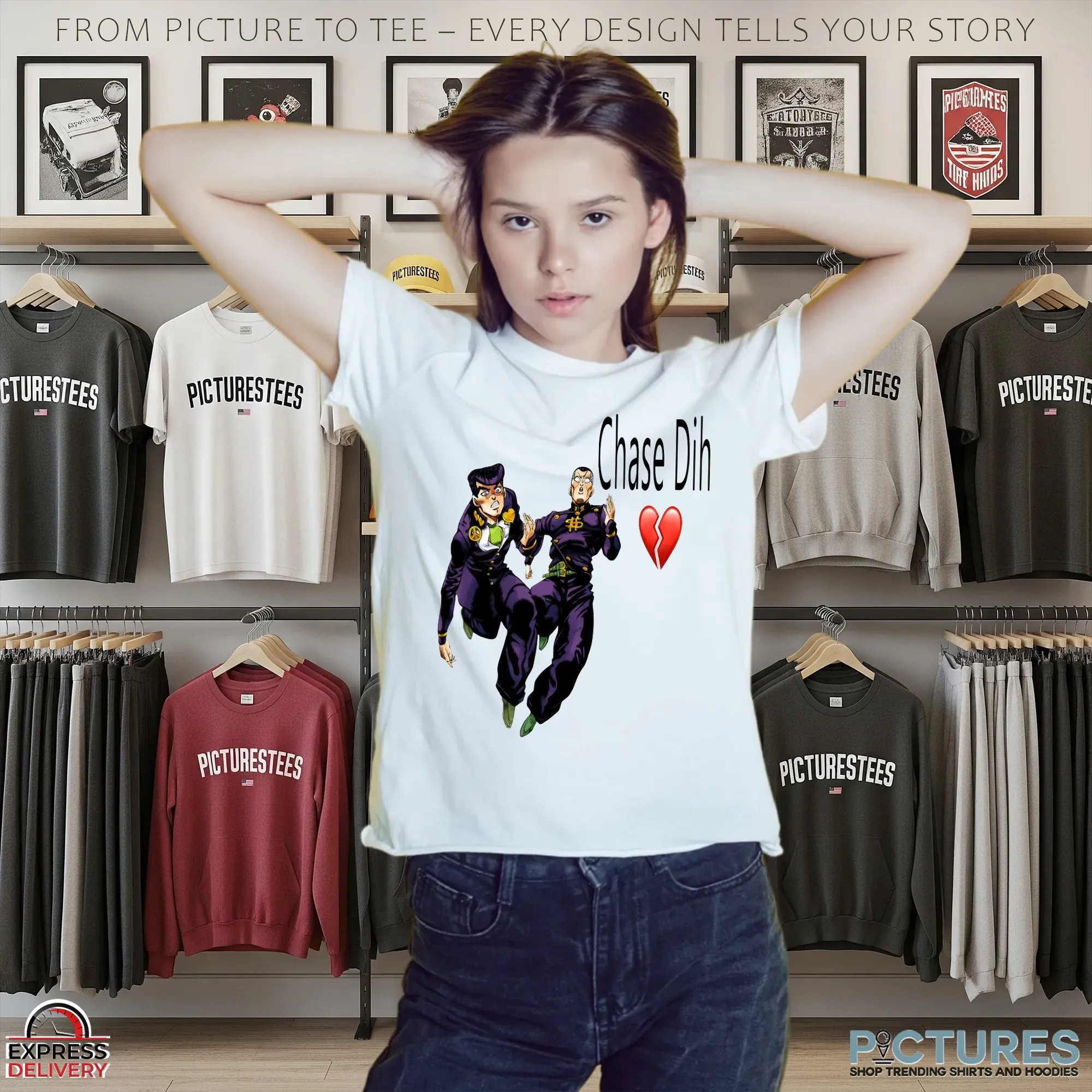 Jojo's Bizarre Adventure Chase Dih Josuke & Okuyasu Heart Broken T Shirt