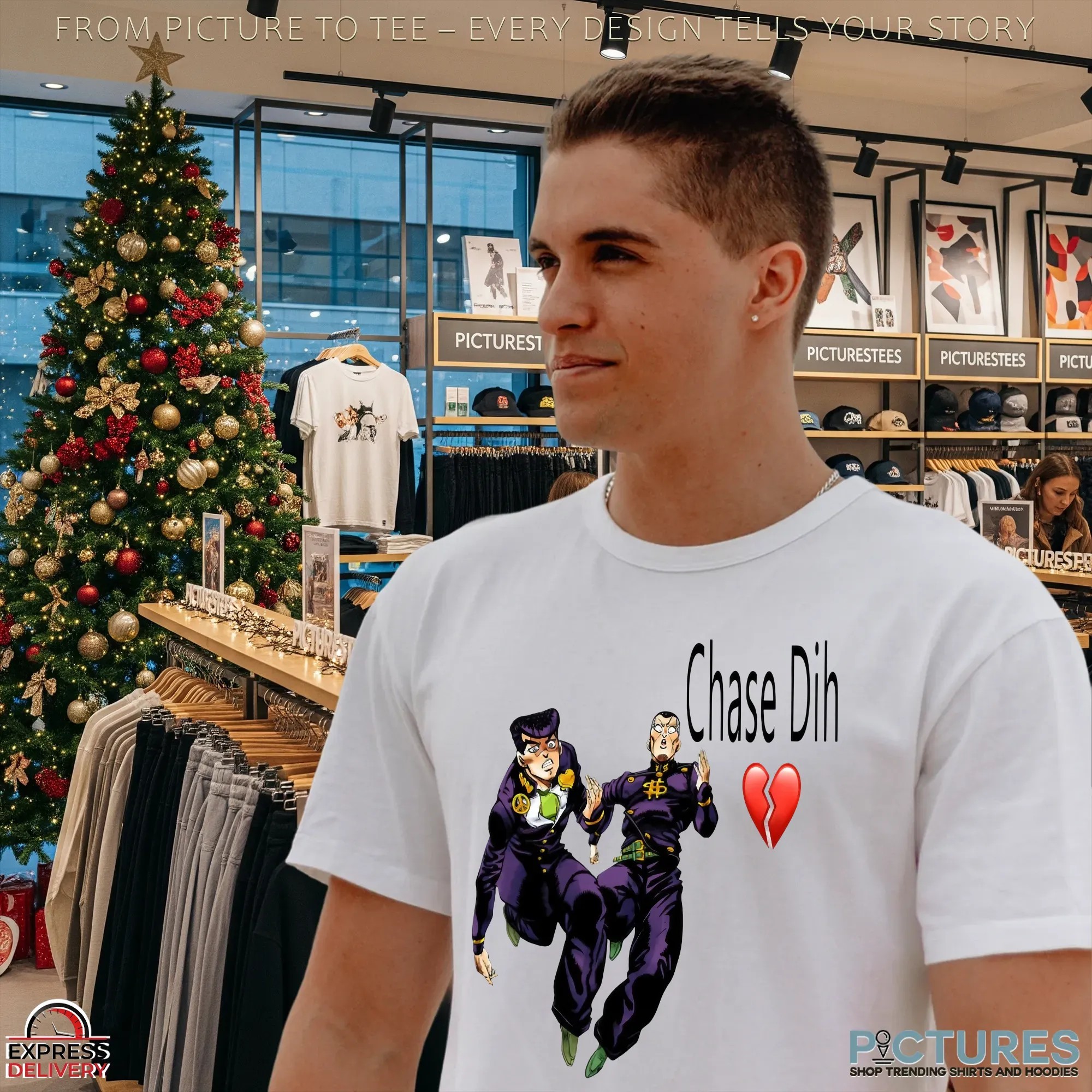 Jojo's Bizarre Adventure Chase Dih Josuke & Okuyasu Heart Broken T Shirt
