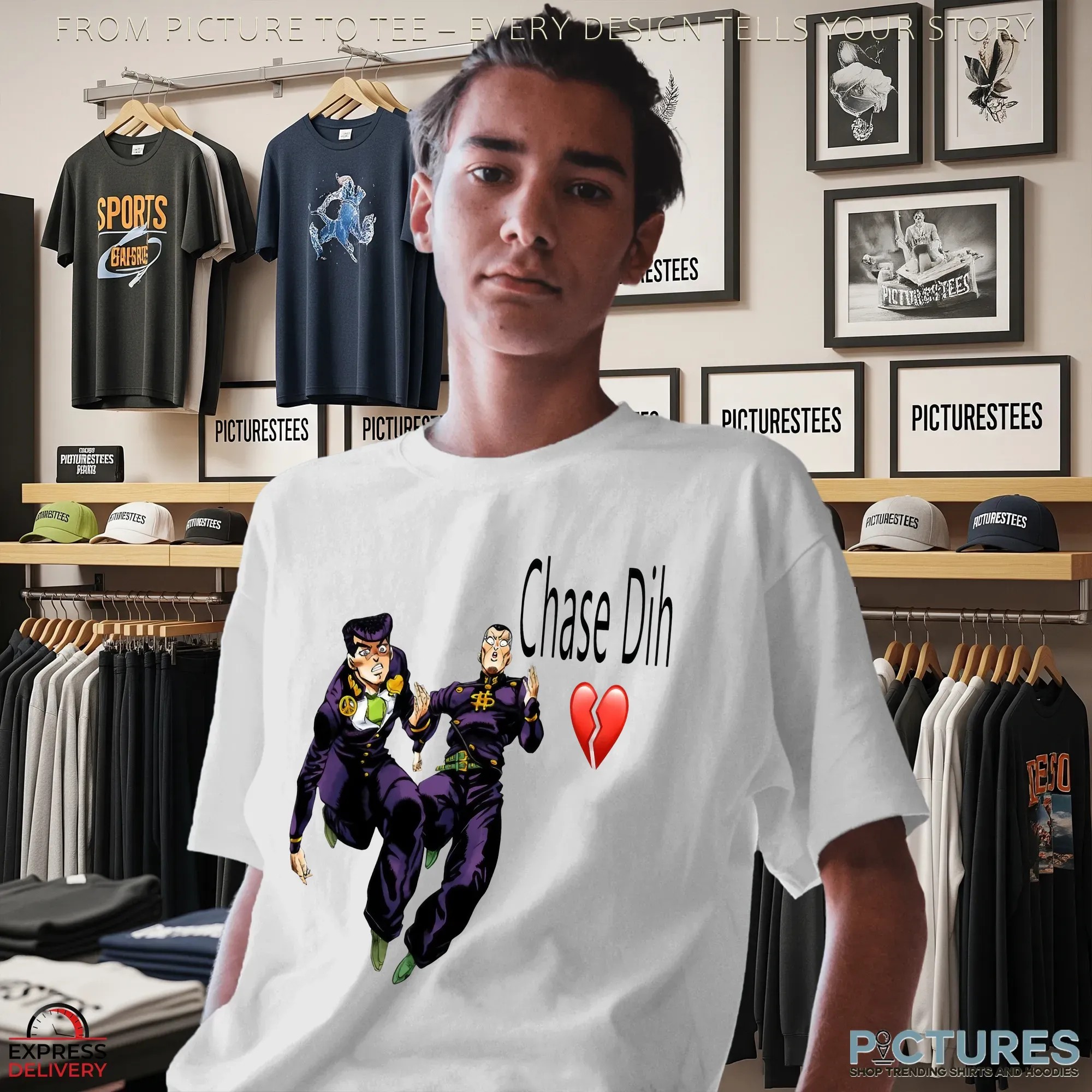Jojo's Bizarre Adventure Chase Dih Josuke & Okuyasu Heart Broken T Shirt