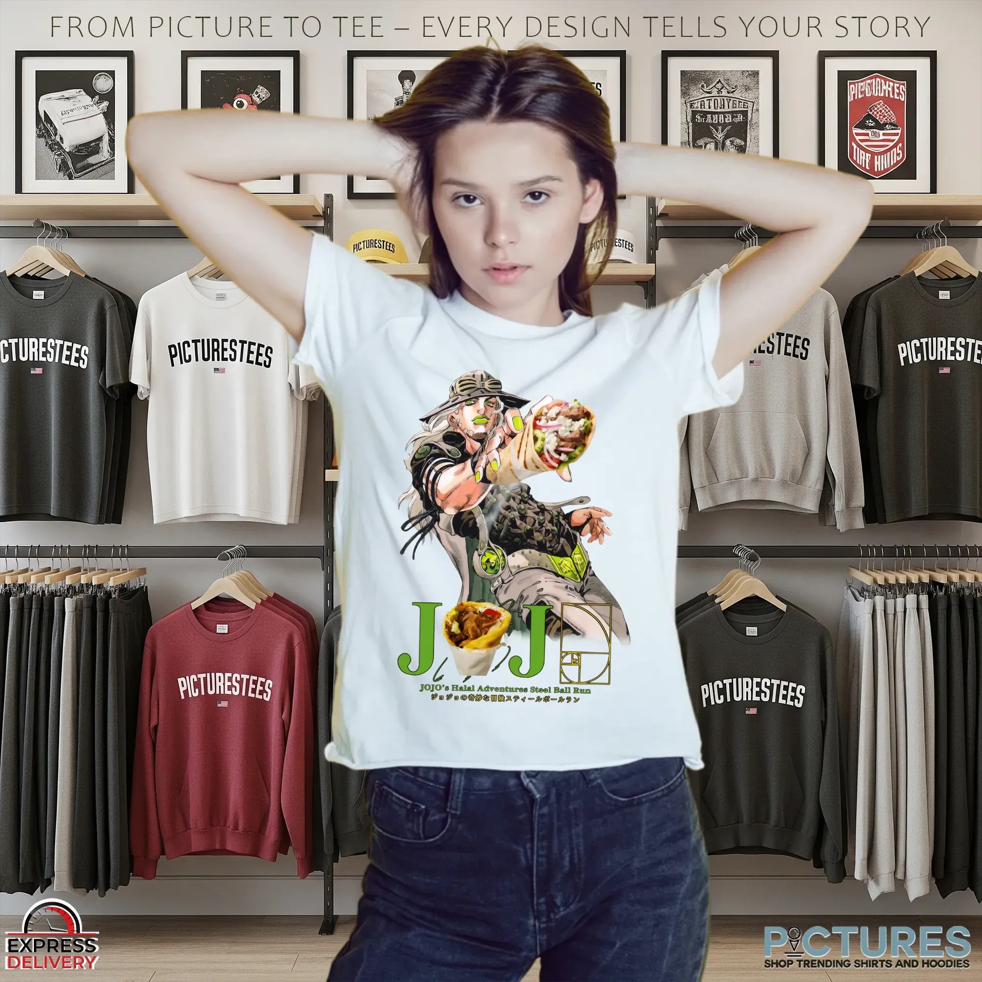 Jojo's Halal Adventure Steel Ball Run Gyro Gyro Zeppeli Anime Meme T Shirt