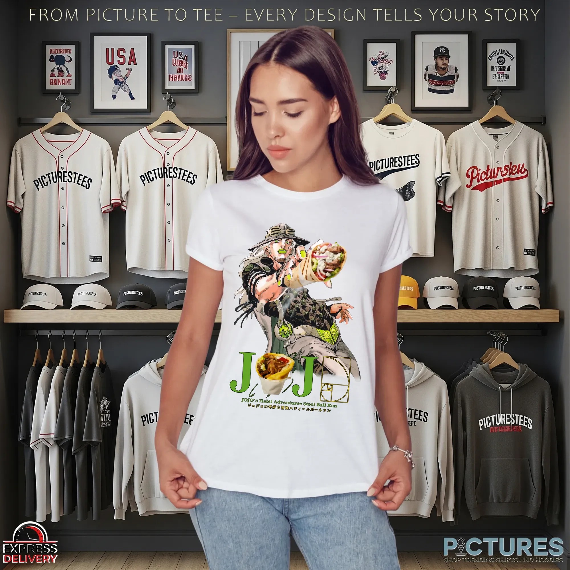 Jojo's Halal Adventure Steel Ball Run Gyro Gyro Zeppeli Anime Meme T Shirt