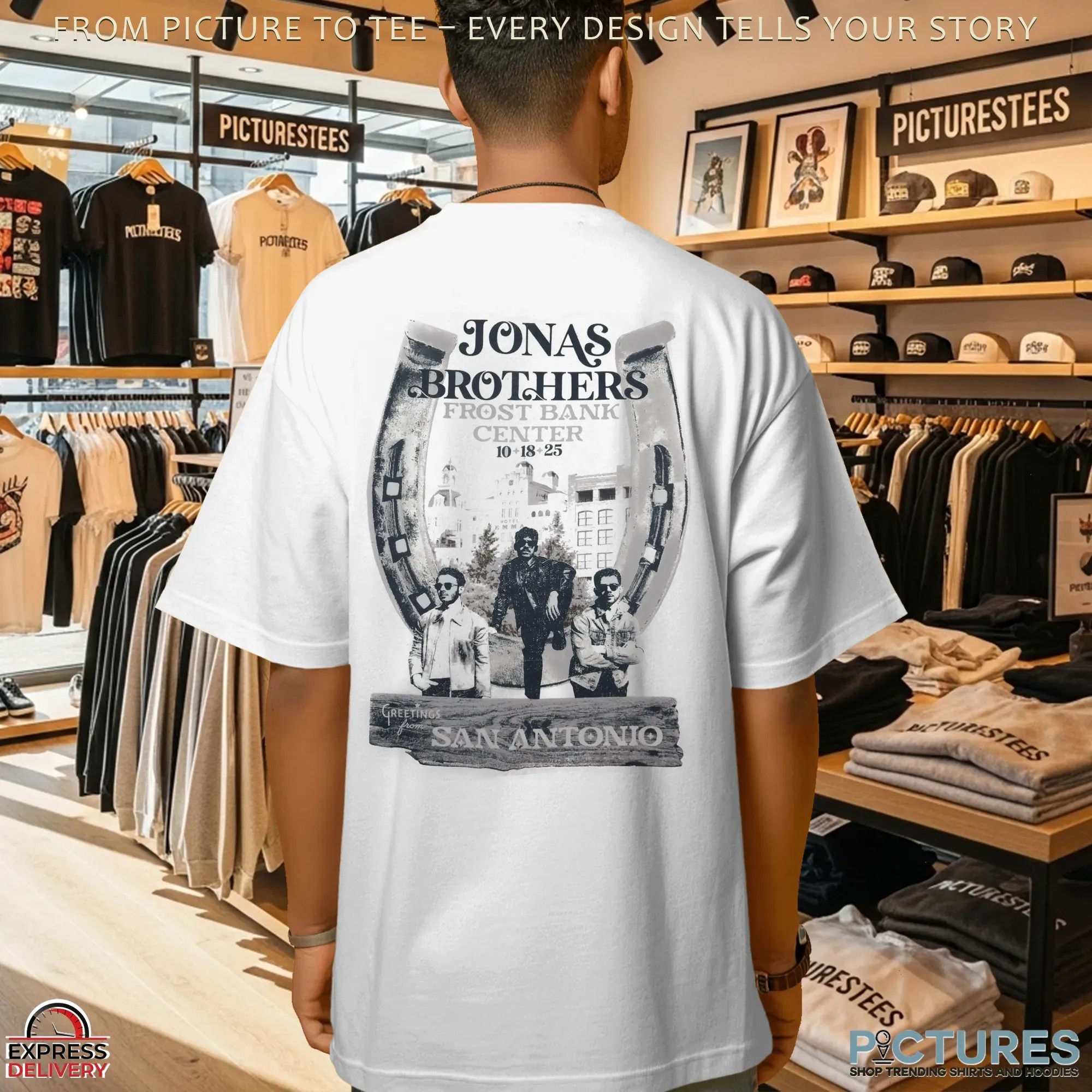 Jonas Brothers Frost Bank Center Oct 2025 Greetings From San Antonio T Shirt