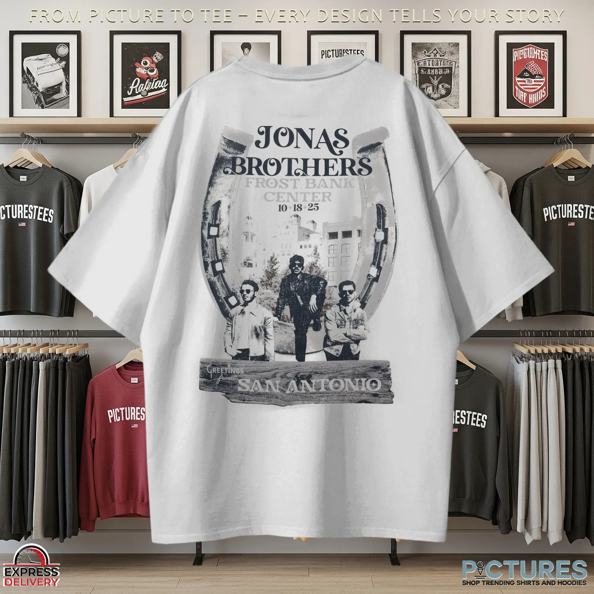 Jonas Brothers Frost Bank Center Oct 2025 Greetings From San Antonio T Shirt