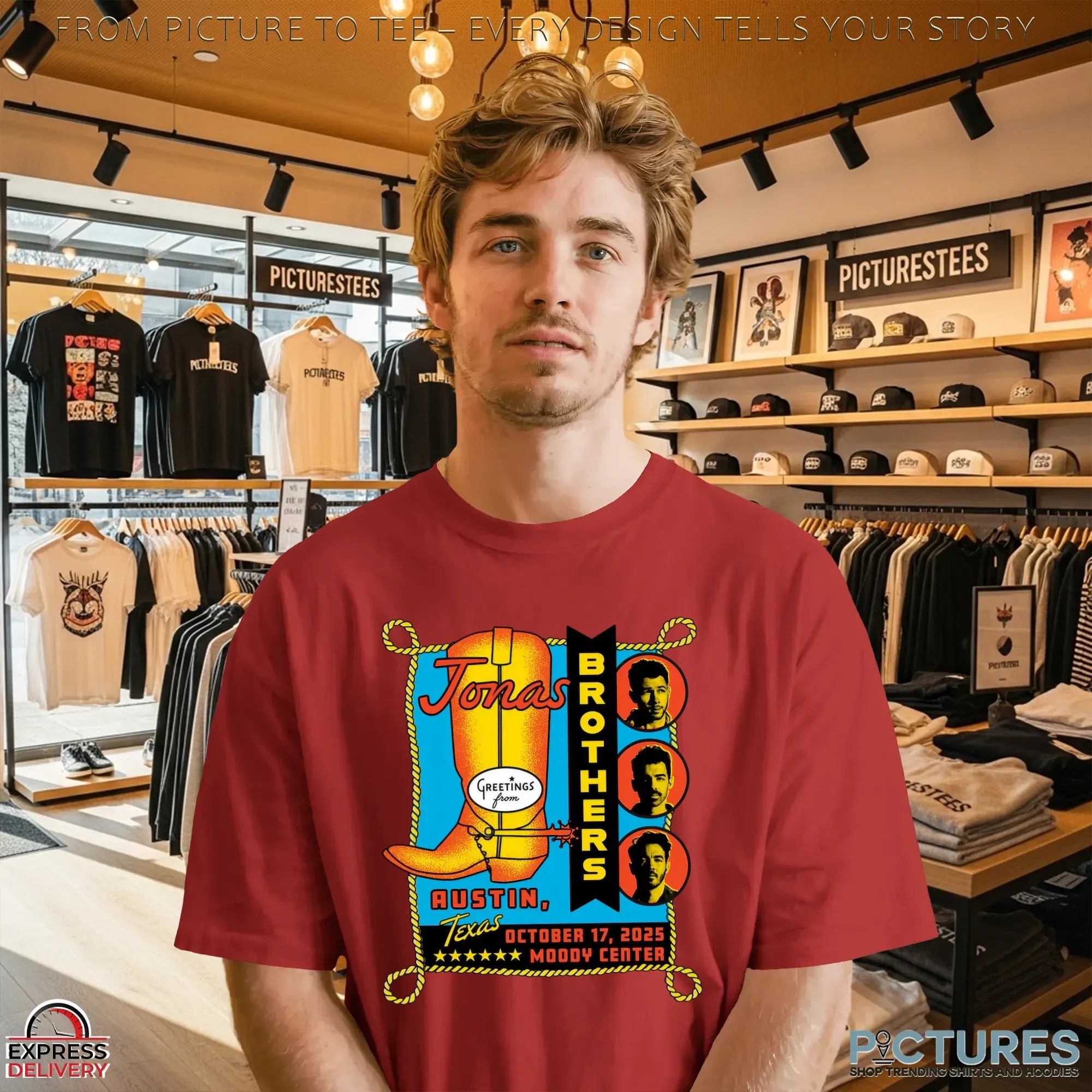 Jonas Brothers Greeting From Austin TX Oct 17 2025 Tour Merch T Shirt