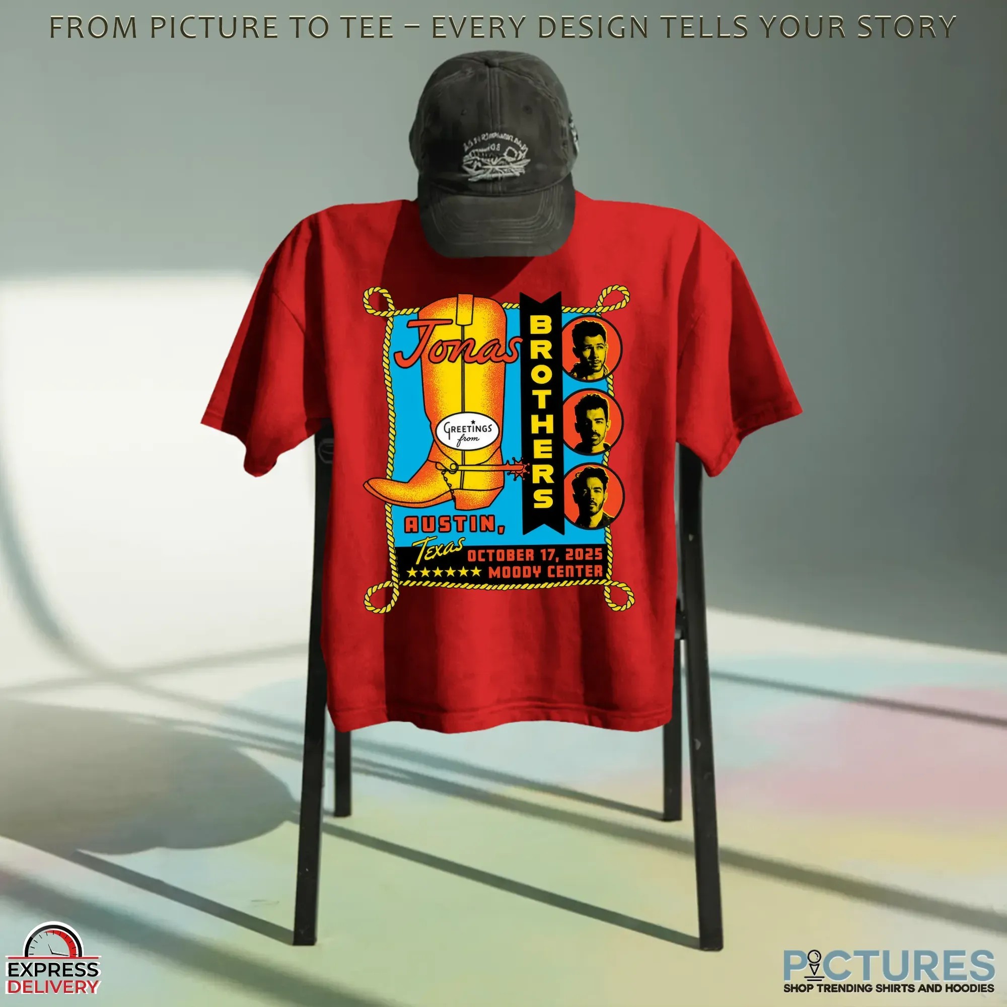 Jonas Brothers Greeting From Austin TX Oct 17 2025 Tour Merch T Shirt