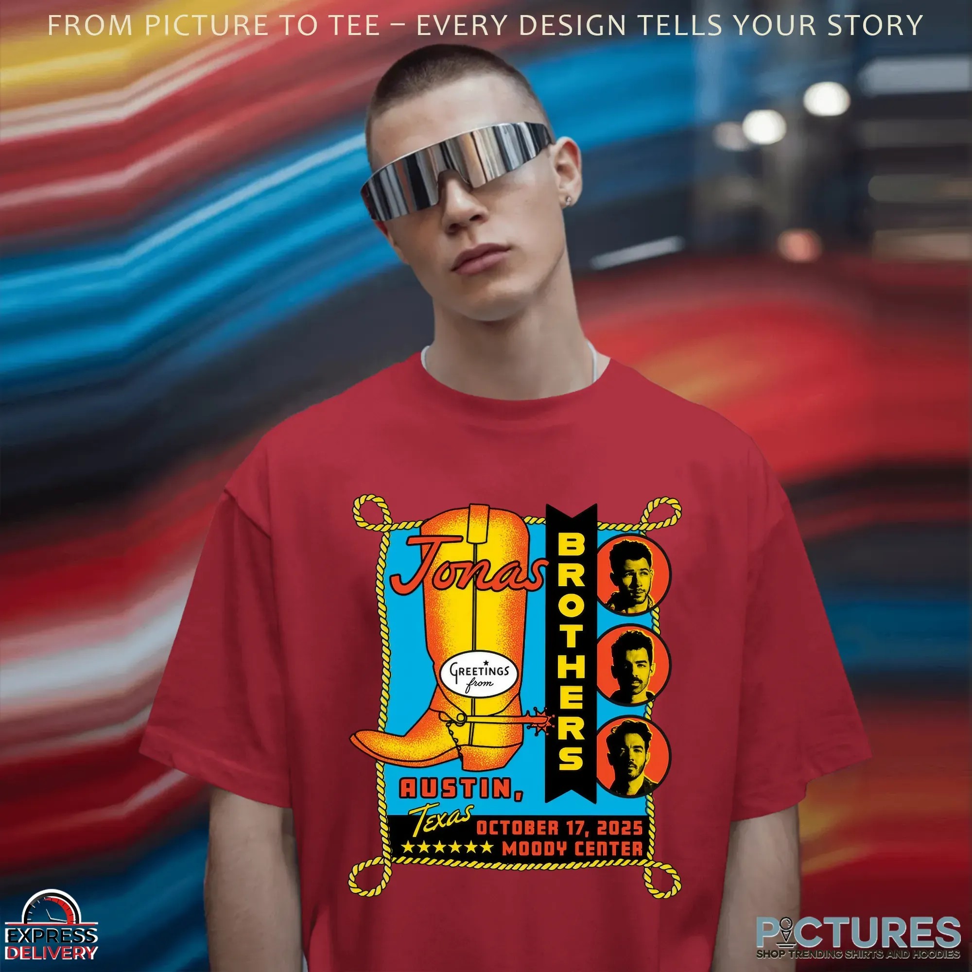 Jonas Brothers Greeting From Austin TX Oct 17 2025 Tour Merch T Shirt