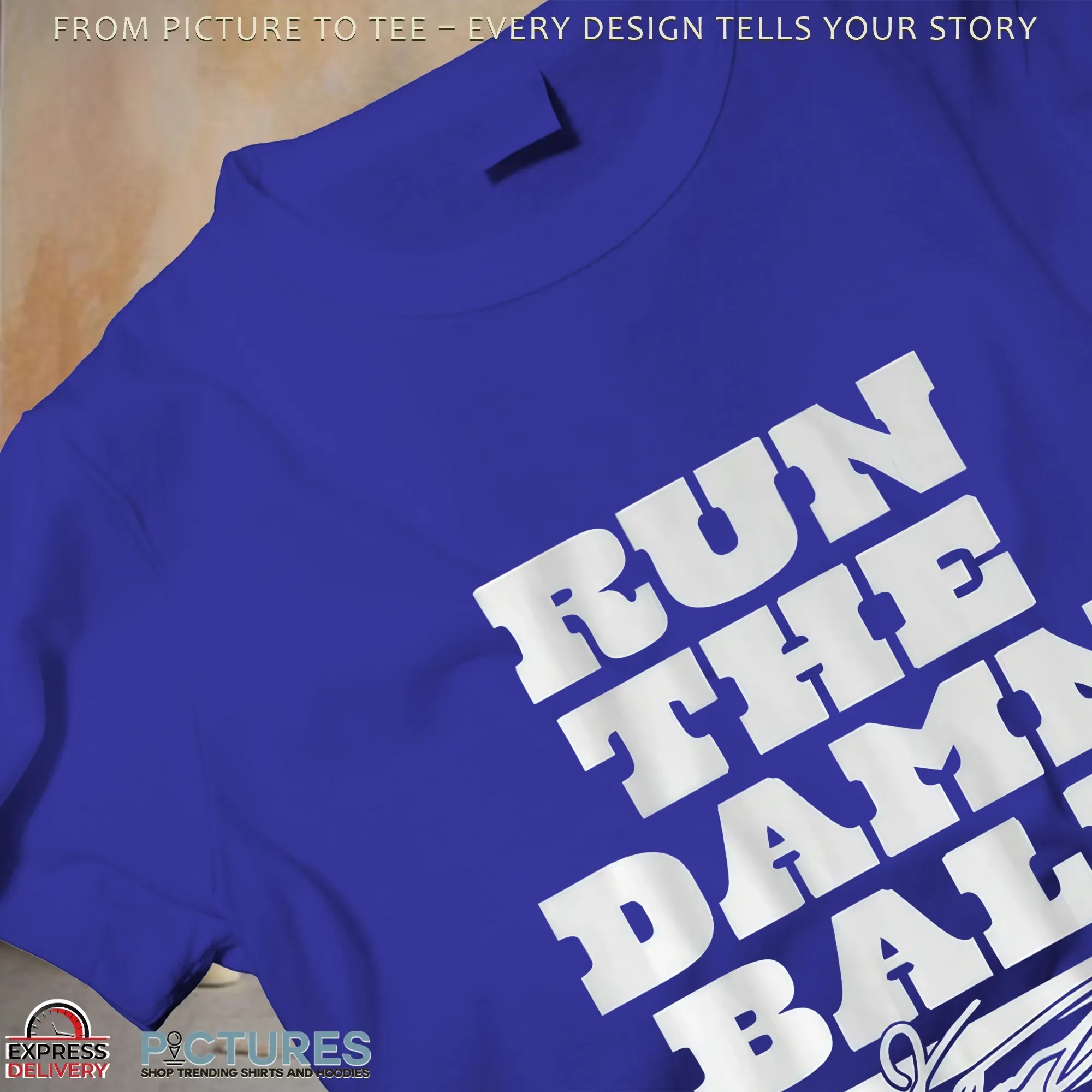 Jonathan Taylor Run the Damn Ball Bold Text T Shirt