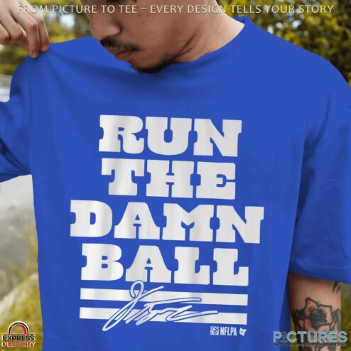 Jonathan Taylor Run the Damn Ball Signature T Shirt
