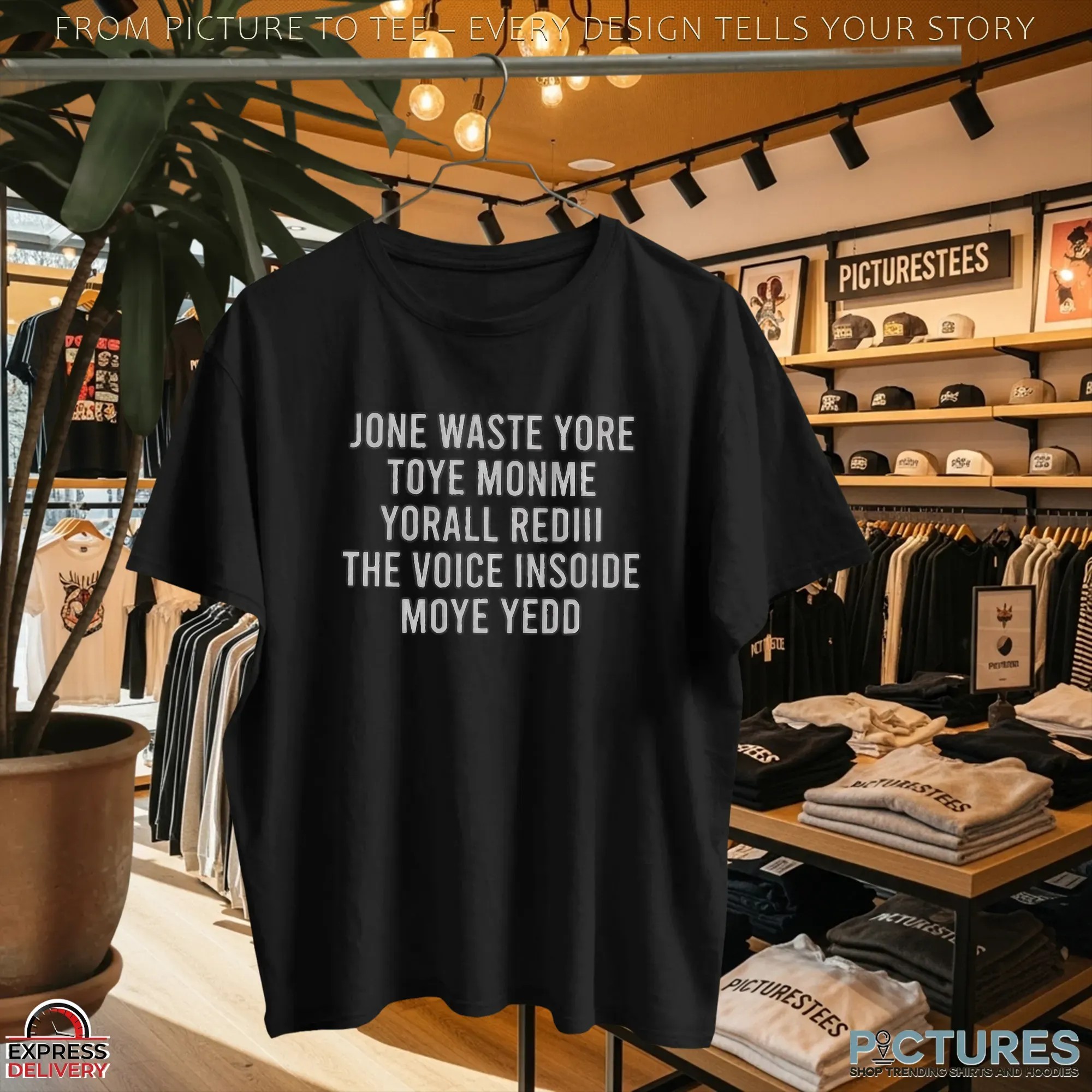 Jone Waste Yore Toye Monme Yorall Rediii The Voice Insoide Moye Yedd T Shirt