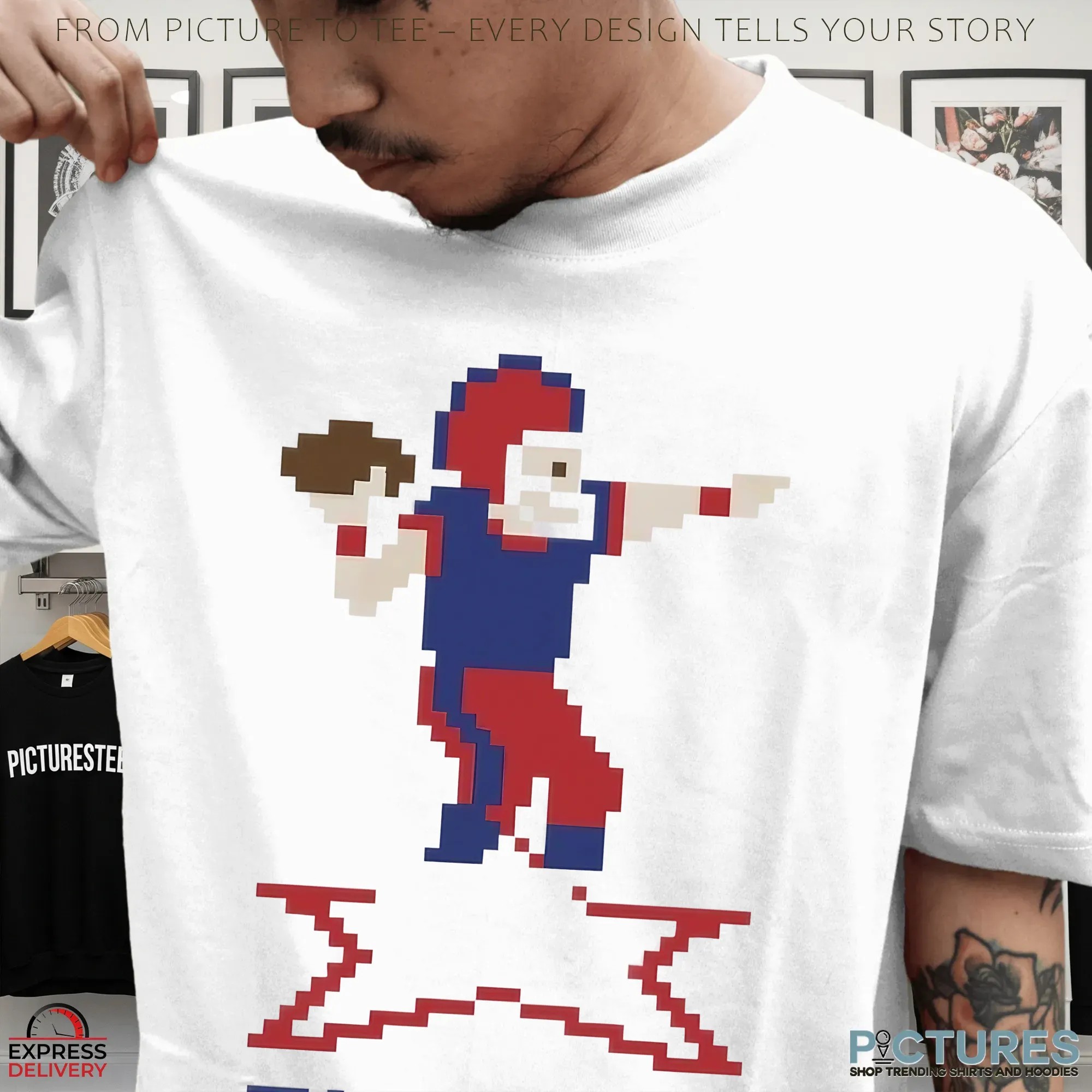 Josh Allen QB Buffalo Bills Football Retro Baller Pixel T Shirt