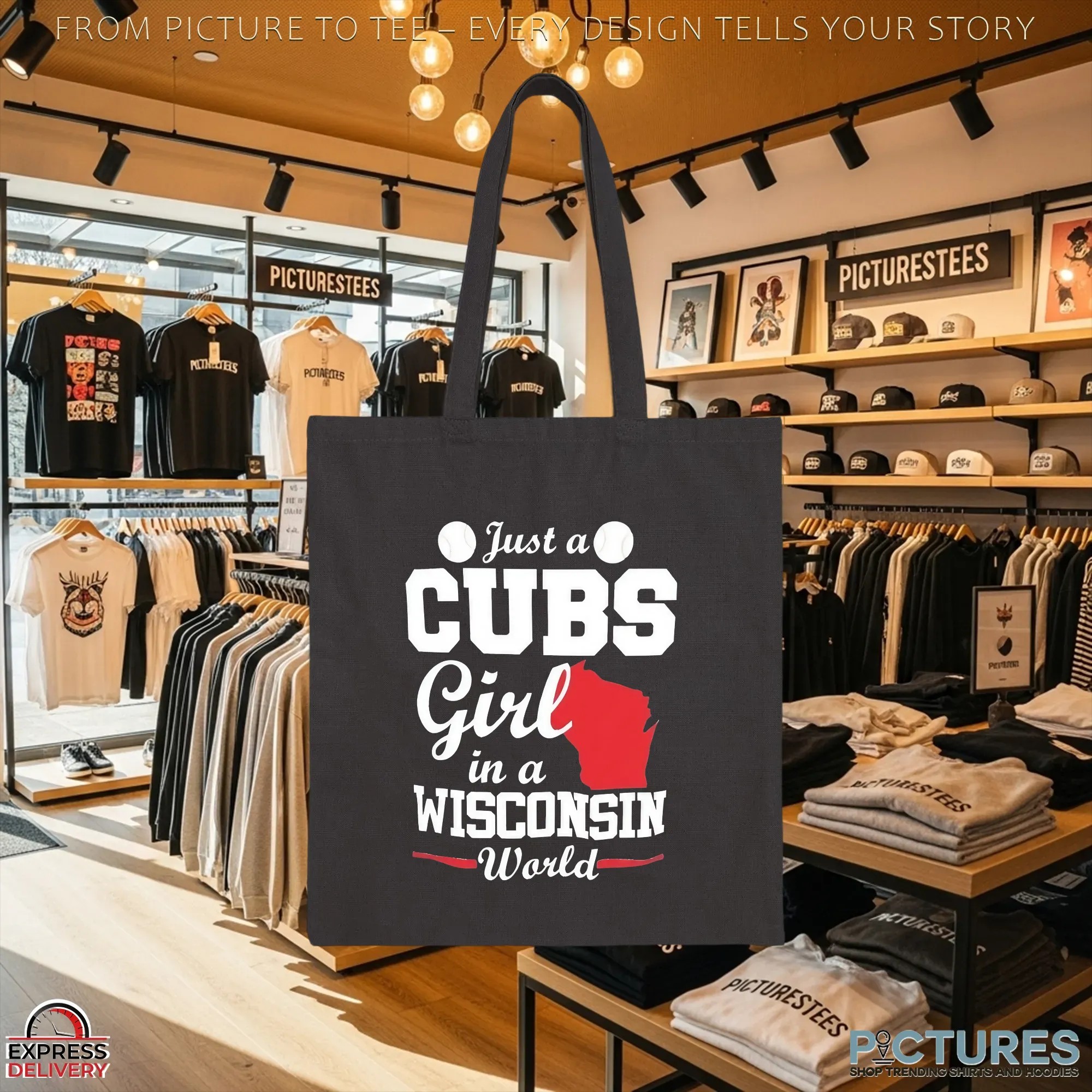 Just a CUBS Girl in a WISCONSIN World t shirt