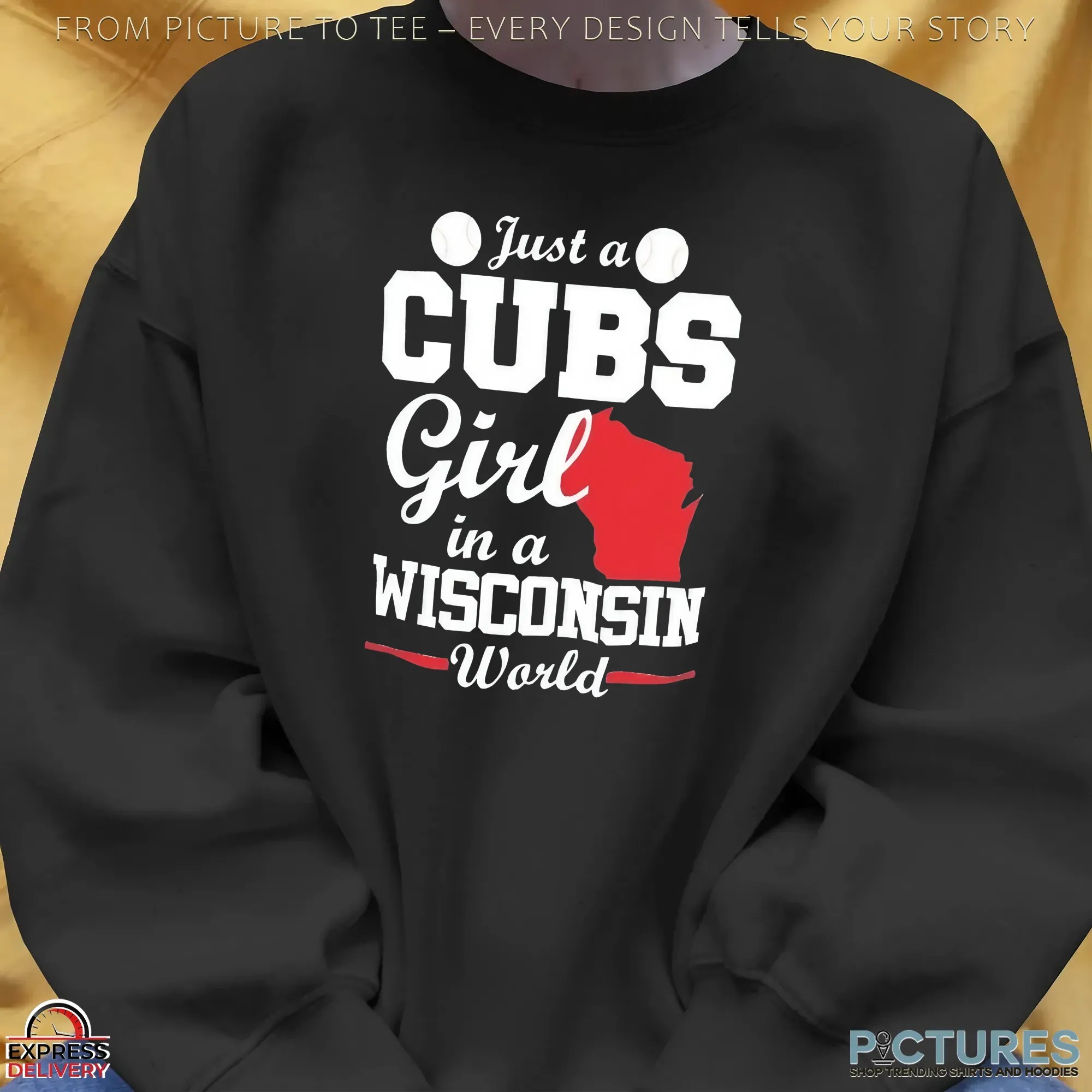 Just a CUBS Girl in a WISCONSIN World t shirt