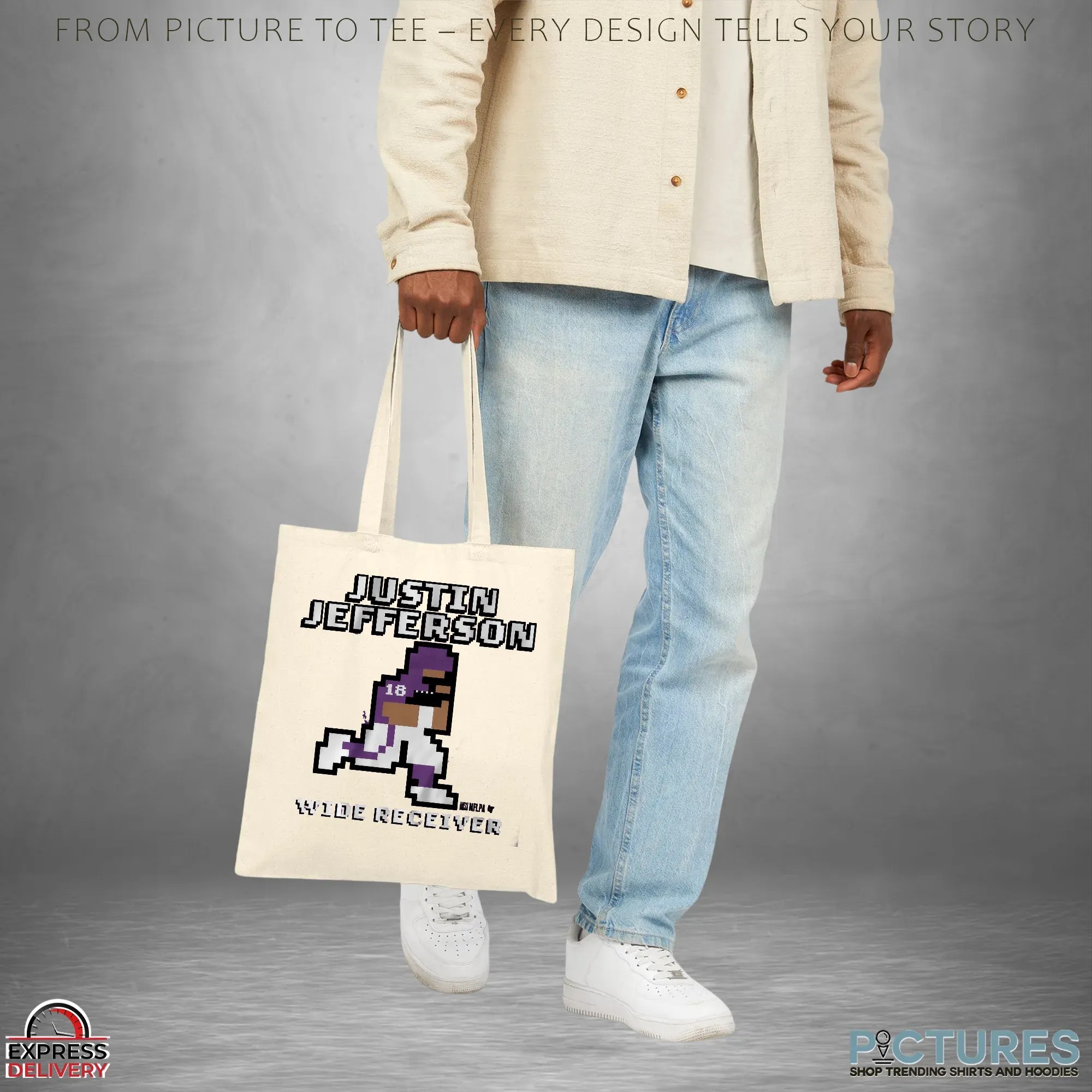 Justin Jefferson Wide Receiver Retro Baller Pixel Art T Shirt