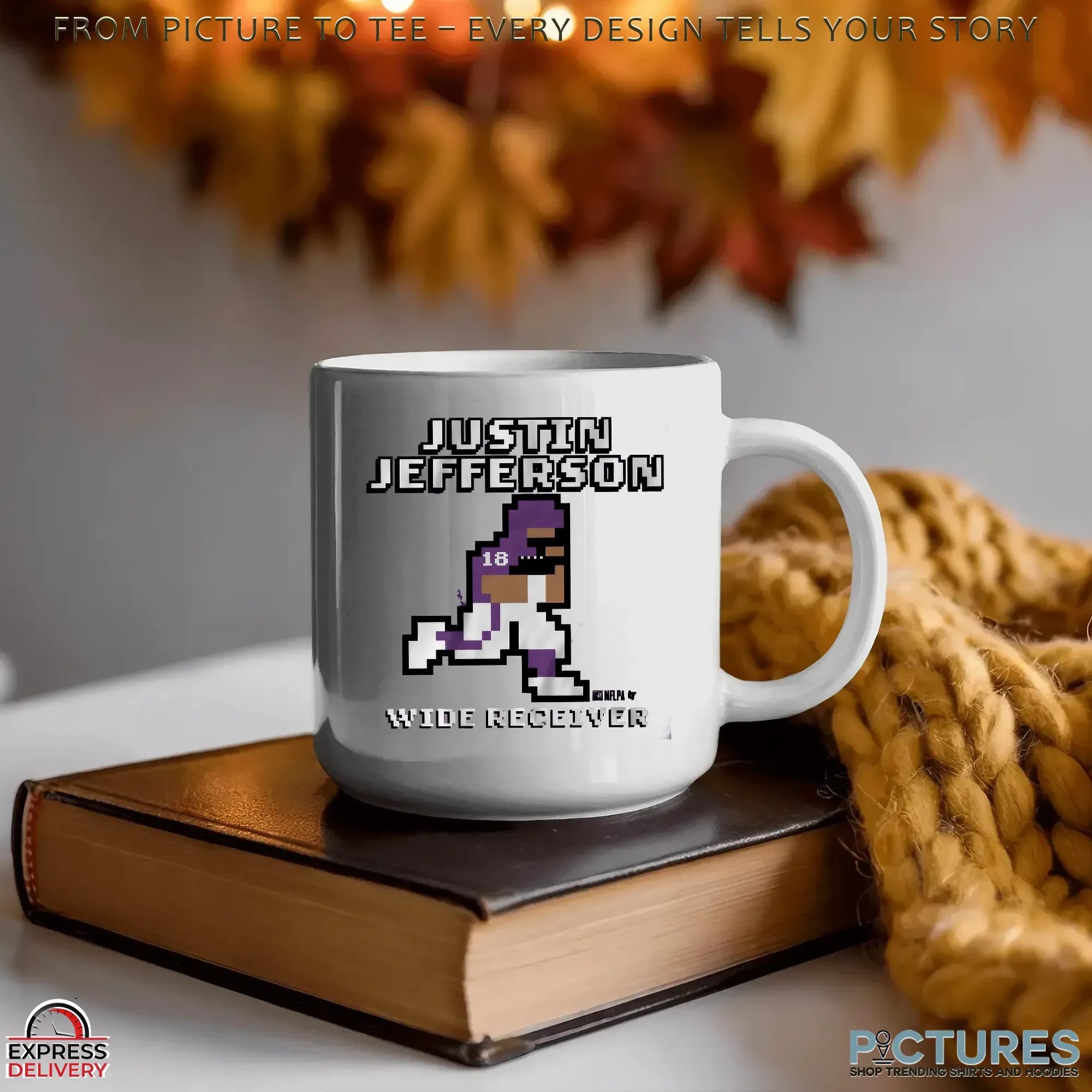 Justin Jefferson Wide Receiver Retro Baller Pixel Art T Shirt