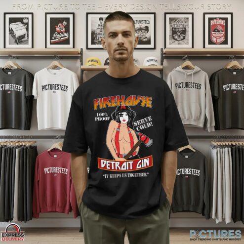 KISS Inspired Firehouse Detroit Cold Gin T Shirt