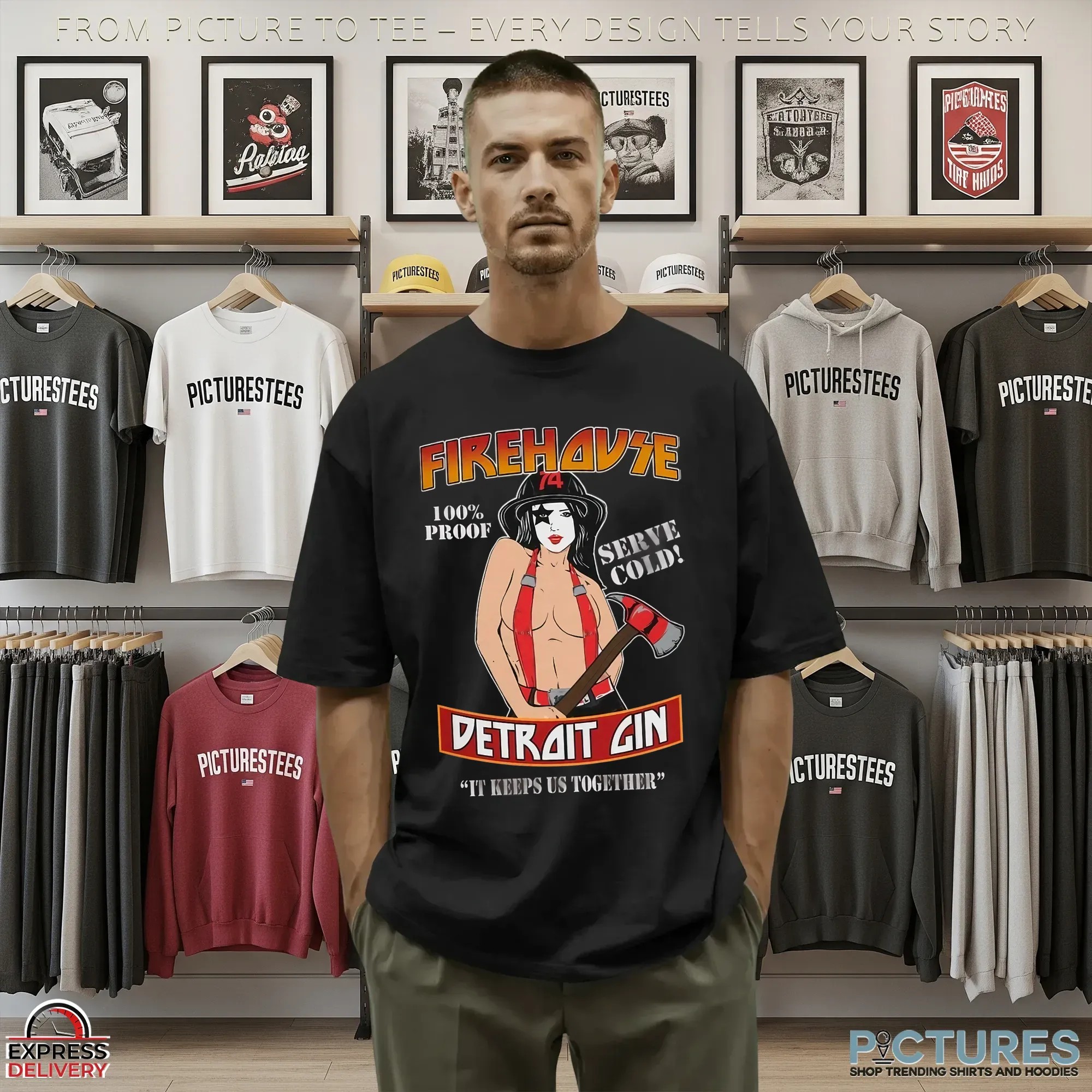 KISS Inspired Firehouse Detroit Cold Gin T Shirt
