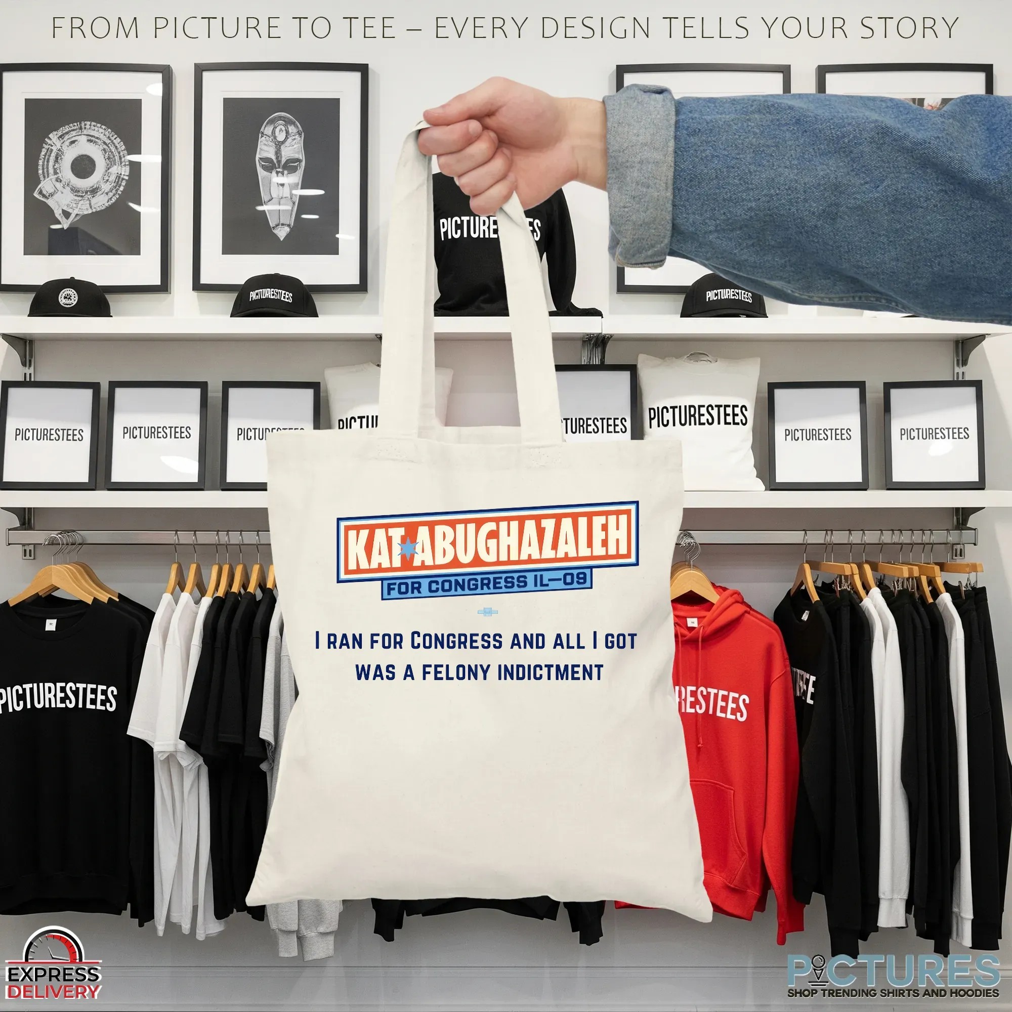 Kat Abughazaleh For Congress Il-09 I Ran For Congress And All I Got Was A Felony Indictment T Shirt
