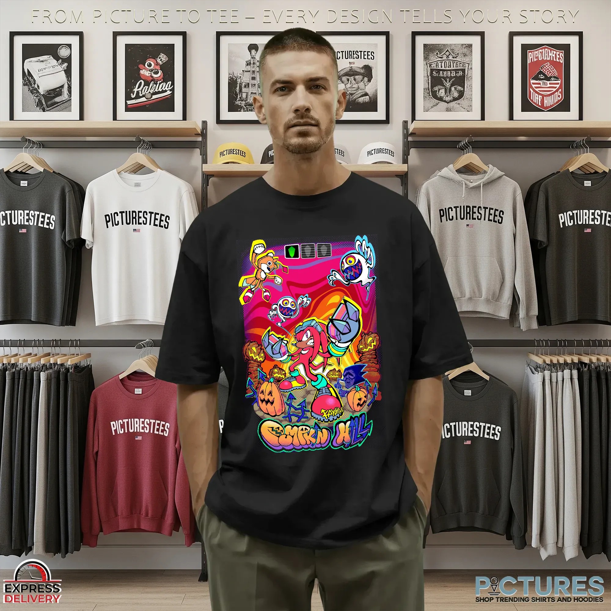 Knuckles Pumpkin Hill Halloween Sonic Adventure Graphic T Shirt