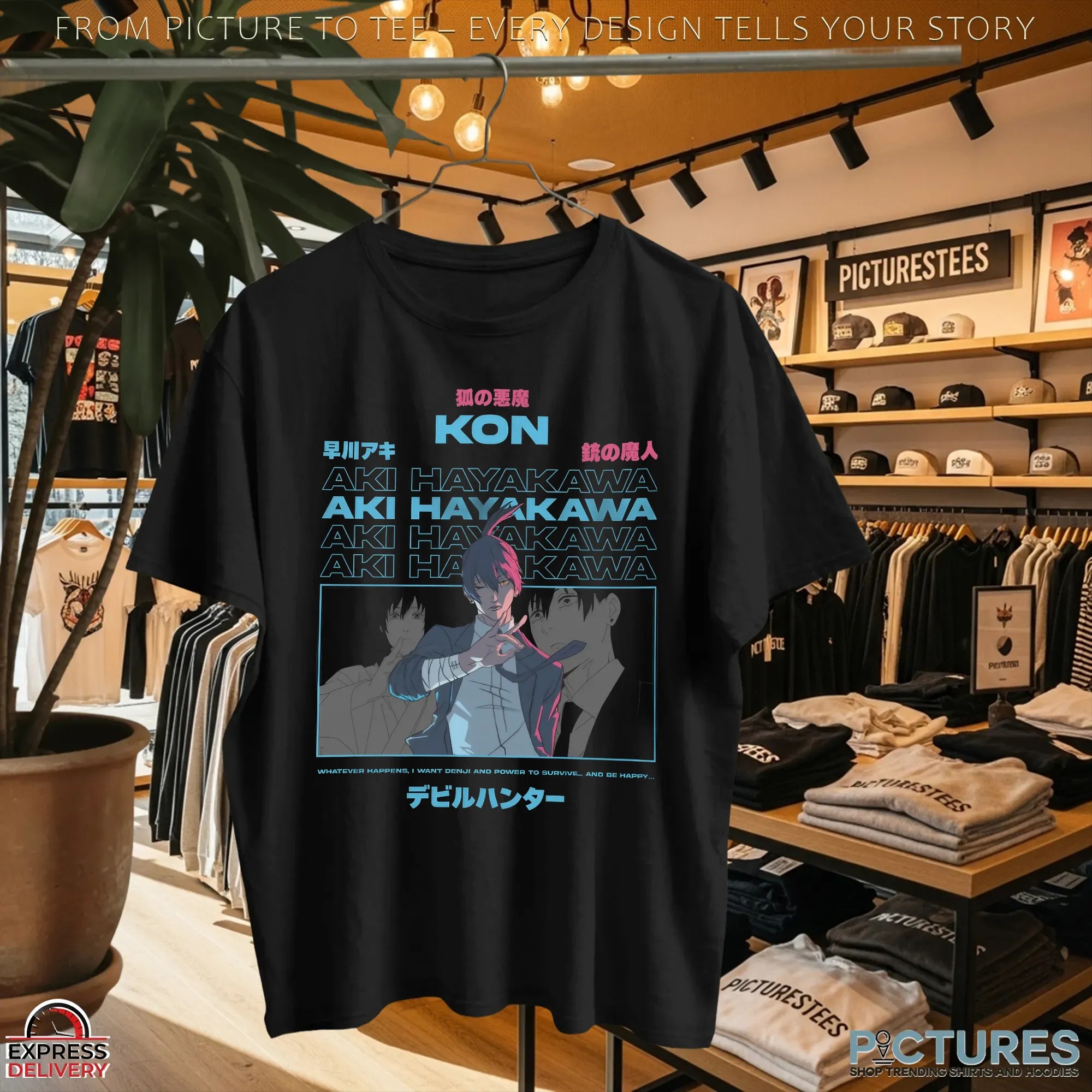 Kon Aki Hayakawa Whatever Happens I Want Denji And Power To Survive And Be Happy Chainsaw Man T Shirt Kon Aki Hayakawa Whatever Happens I Want Denji And Power To Survive And Be Happy Chainsaw Man T Shirt