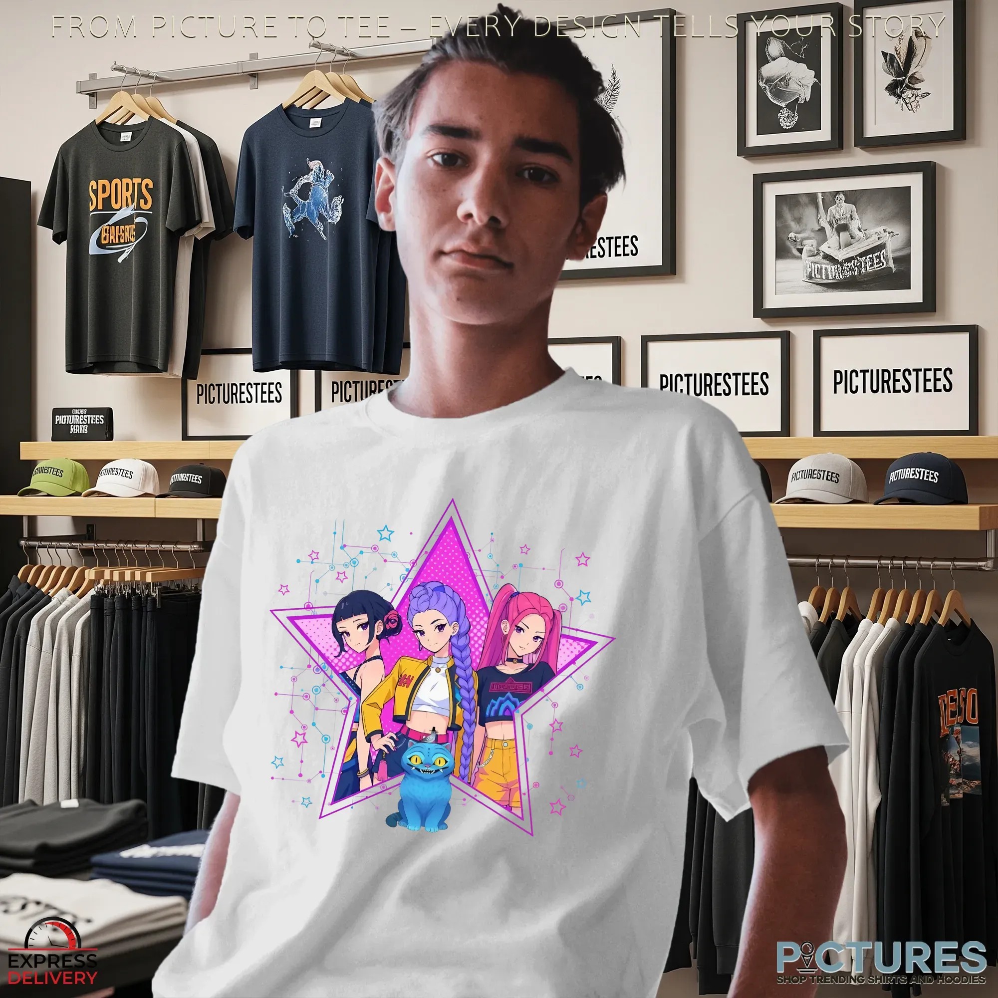 Kpop Huntrix Shirt, Anime Demon Hunters Tee, Youth Huntrix Shirt, Toddler Huntrix Tee, Retro Kpop Girl Shirt, Unisex Merch
