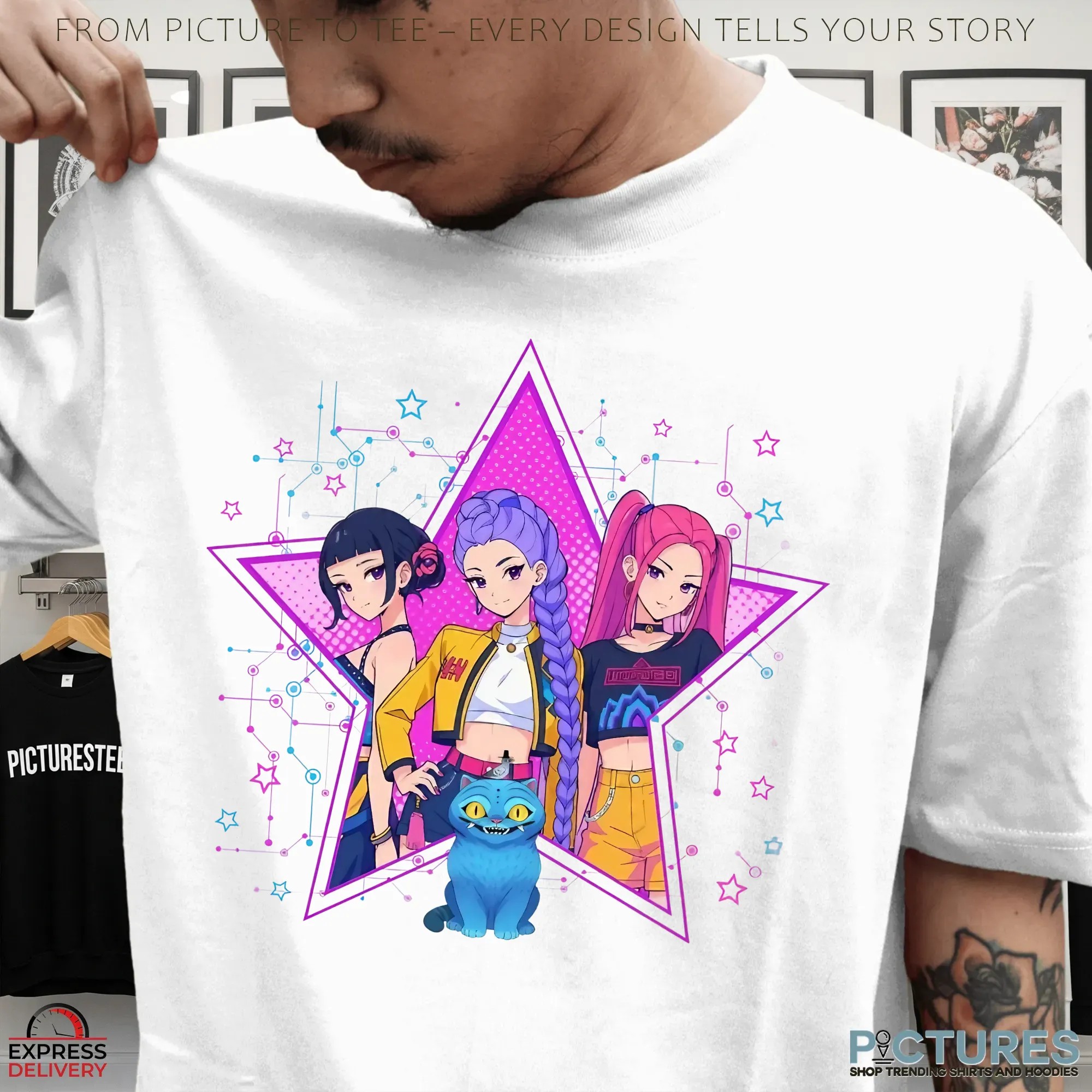Kpop Huntrix Shirt, Anime Demon Hunters Tee, Youth Huntrix Shirt, Toddler Huntrix Tee, Retro Kpop Girl Shirt, Unisex Merch