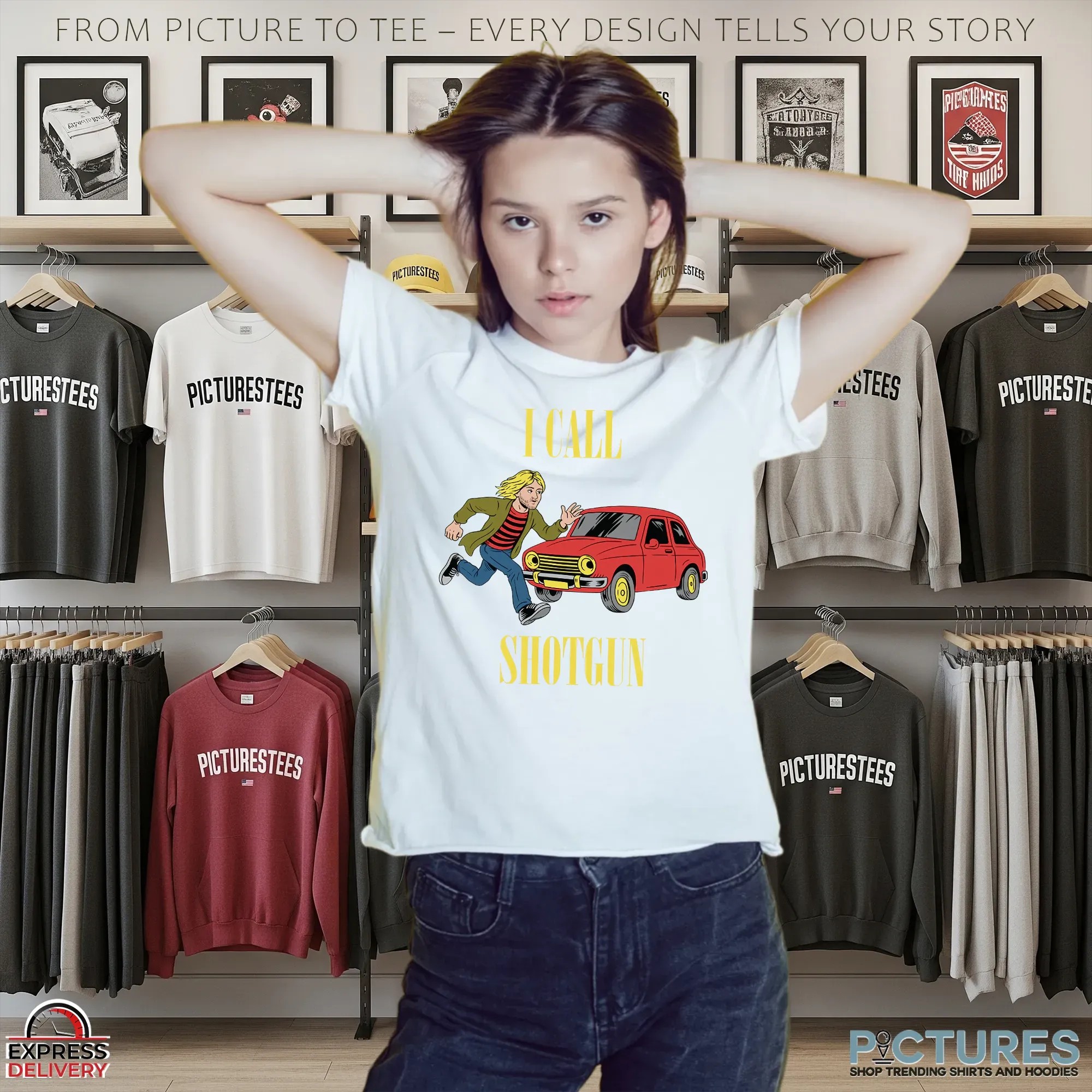 Kurt Cobain Nirvana I Call Shotgun Graphic T Shirt