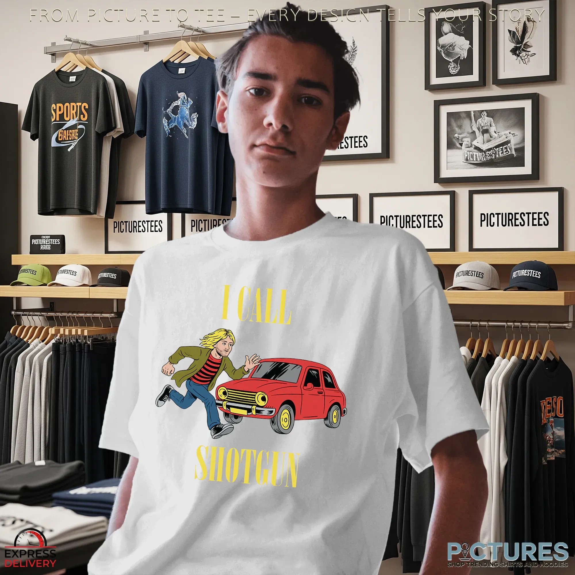 Kurt Cobain Nirvana I Call Shotgun Graphic T Shirt Kurt Cobain Nirvana I Call Shotgun Graphic T Shirt