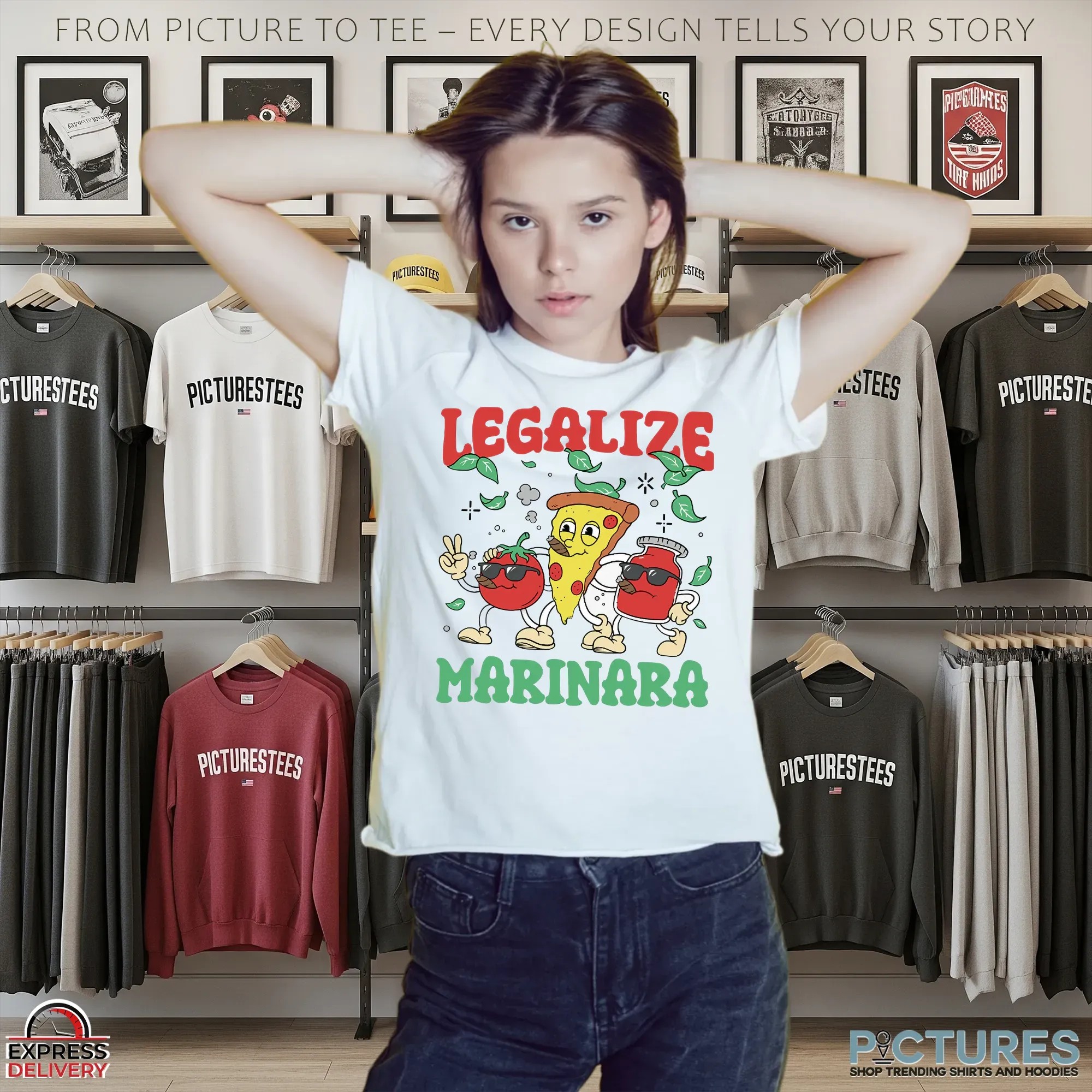 Legalize Marinara Pizza Smoking T Shirt