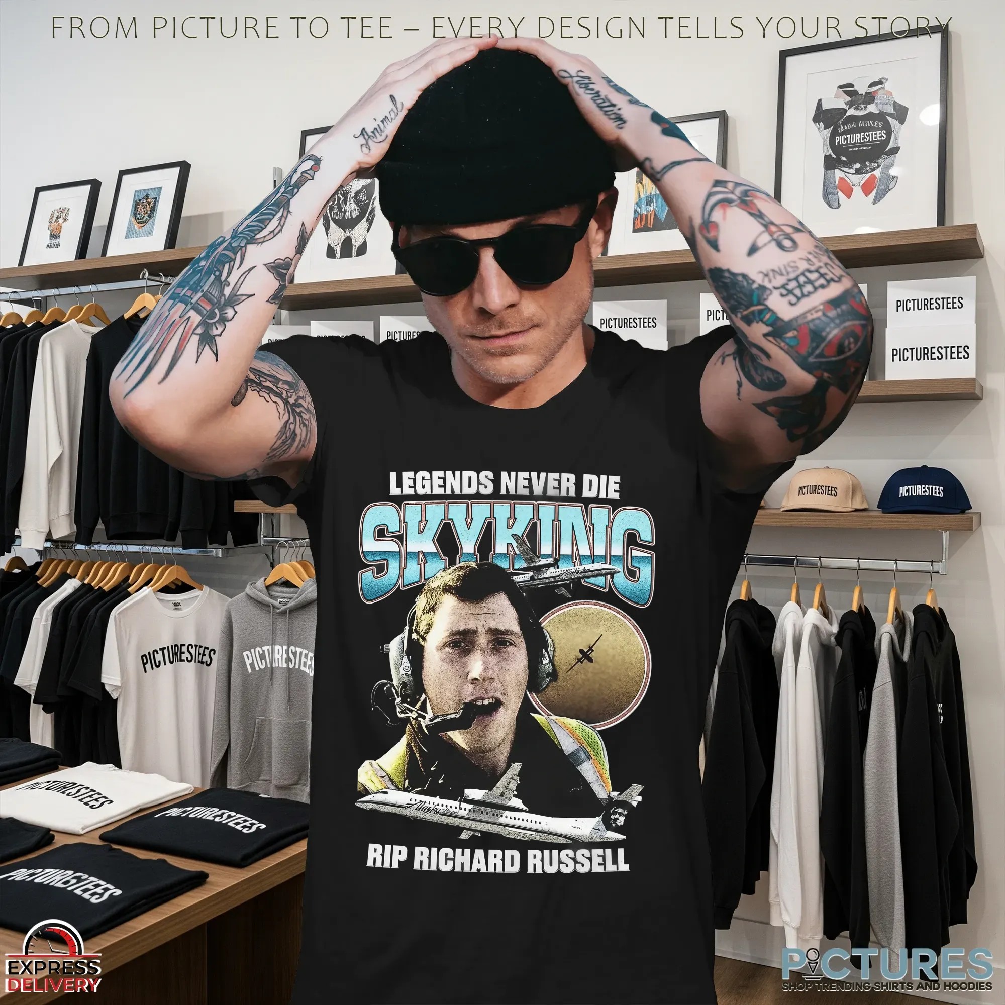 Legends Never Die SKYKING RIP Richard Russell Memorial T Shirt