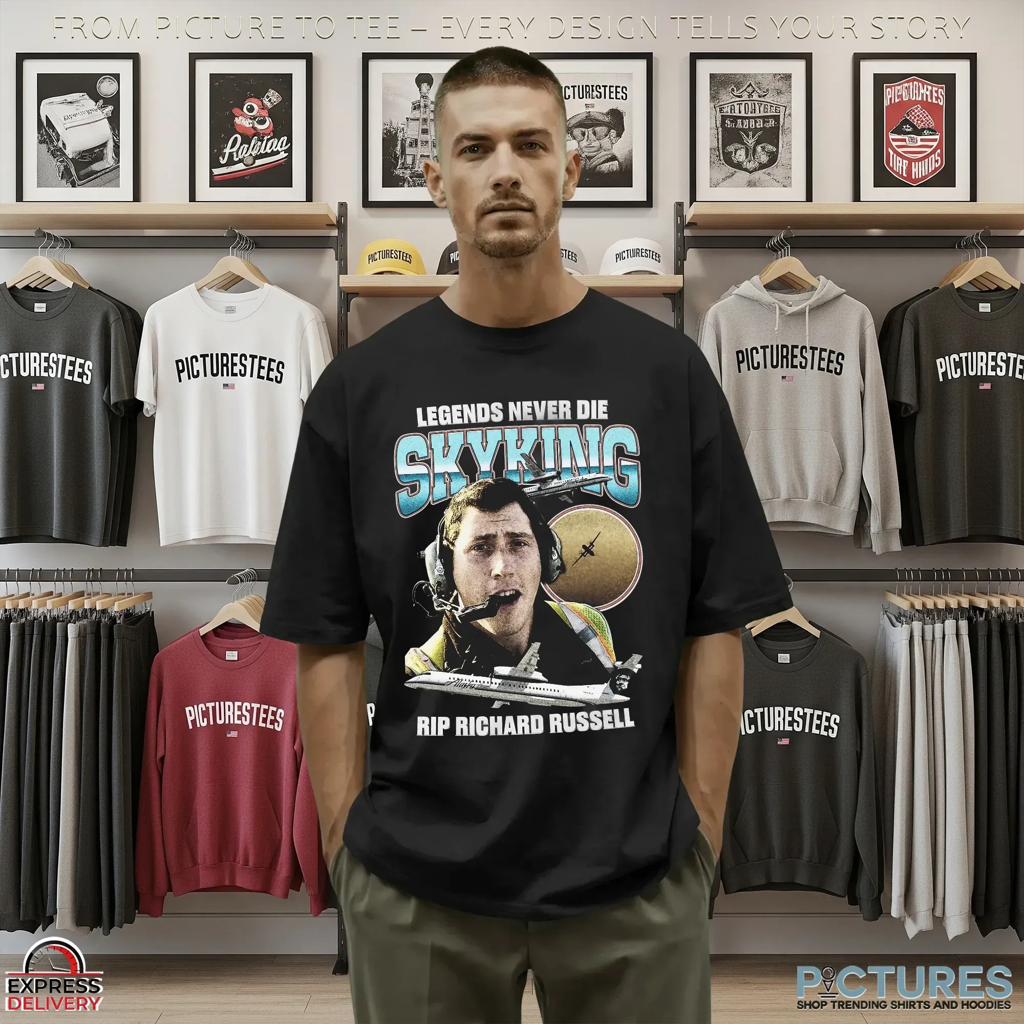 Legends Never Die SKYKING RIP Richard Russell Memorial T Shirt