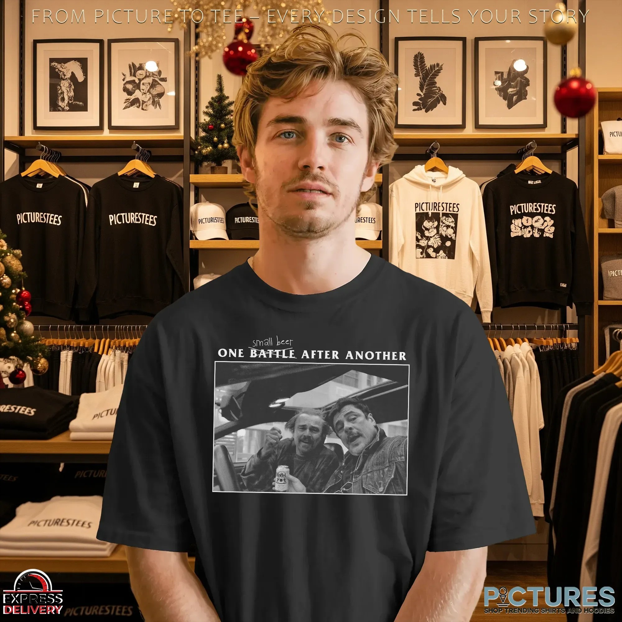 Leonardo Dicaprio And Benicio del Toro One Small Beer (not Battle) After Another T Shirt