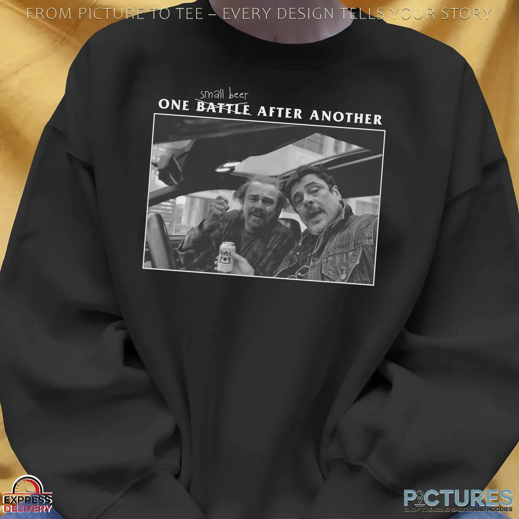 Leonardo Dicaprio And Benicio del Toro One Small Beer (not Battle) After Another T Shirt