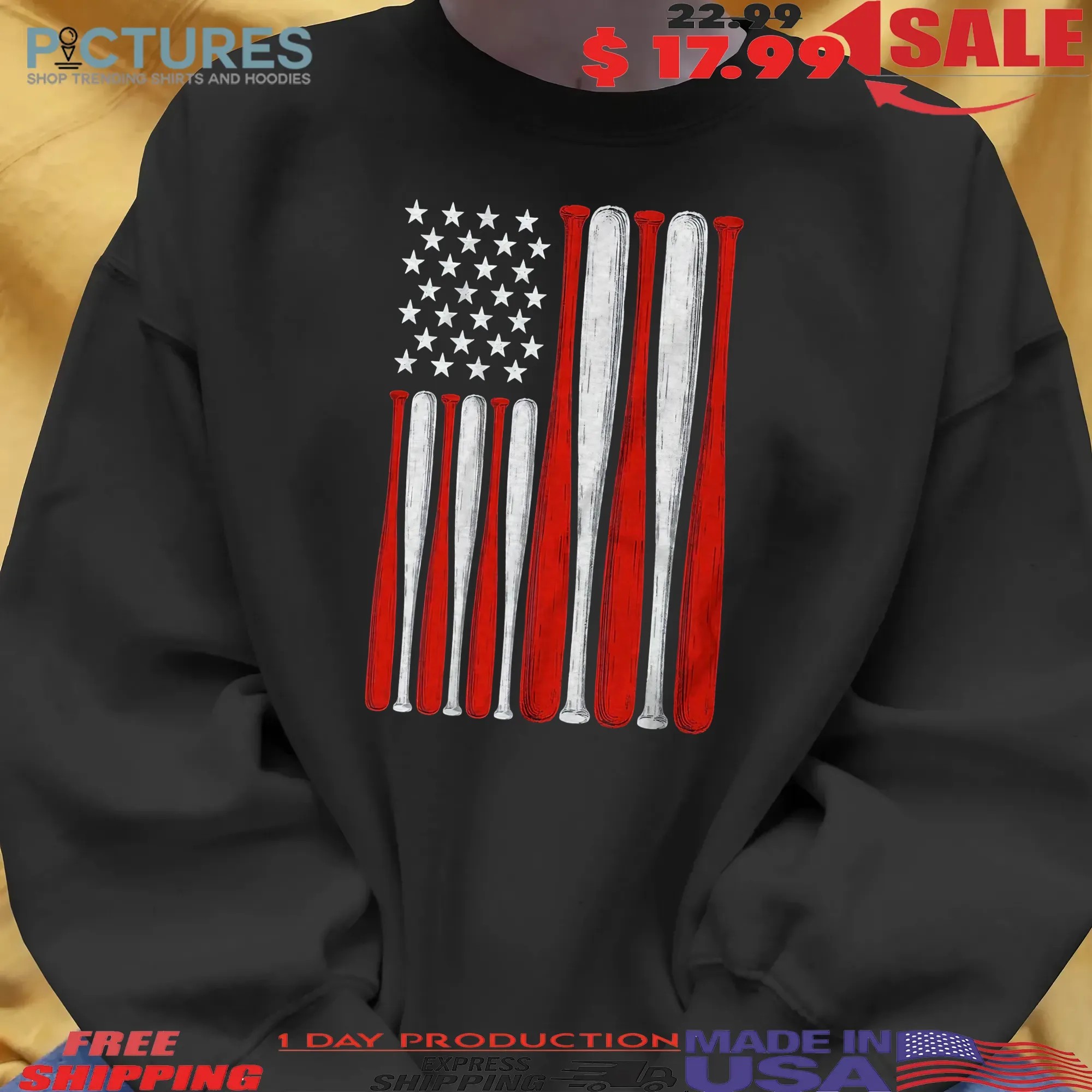 Let Freedom Swing Vintage Baseball Flag T-shirt